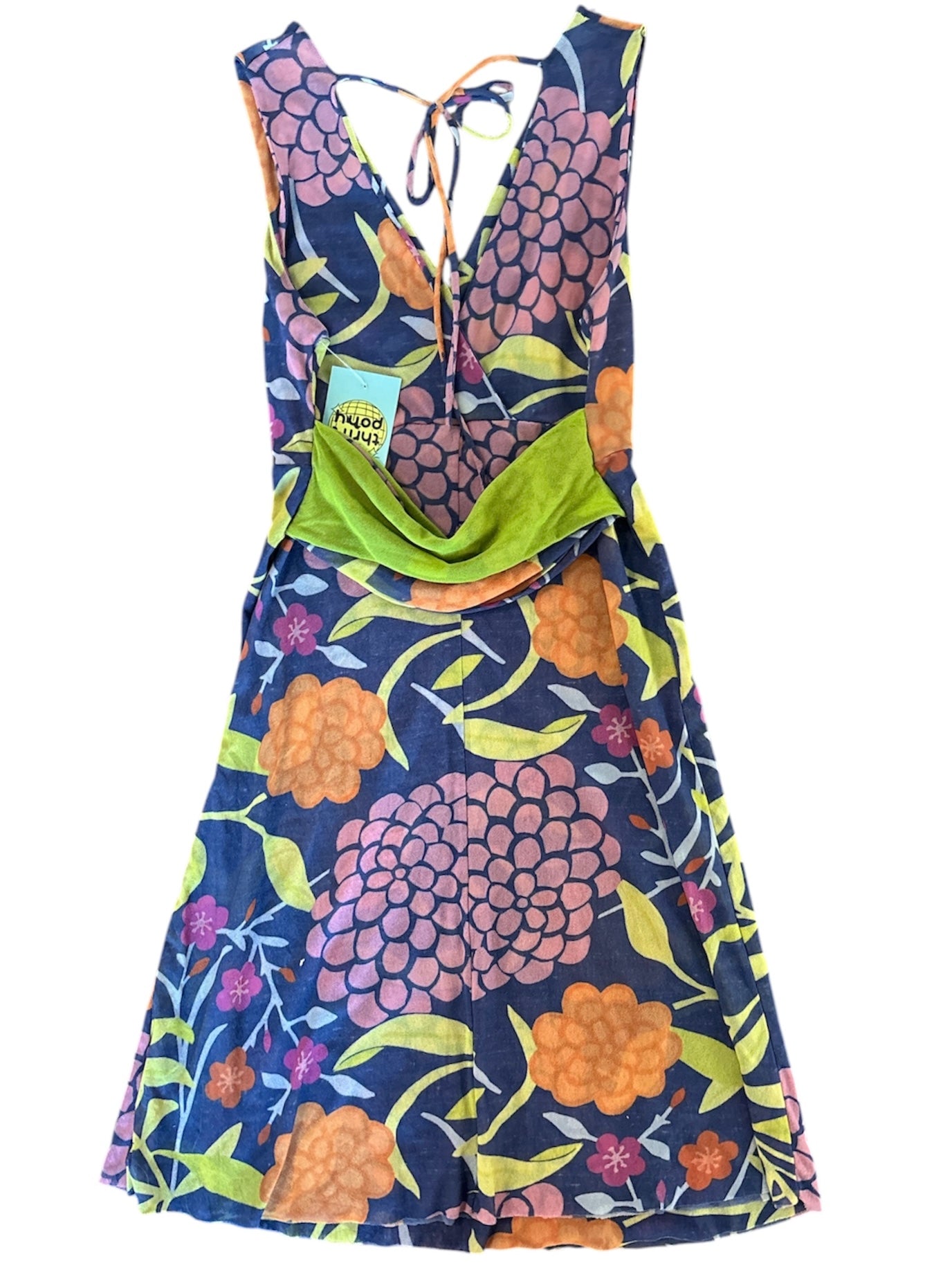 multi sweet pea mesh floral dress, M