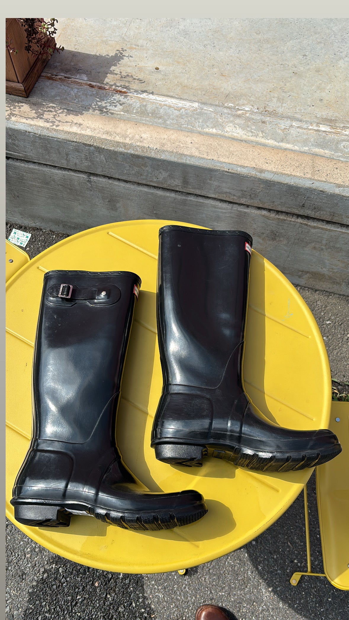 black hunter tall rain boots, 10