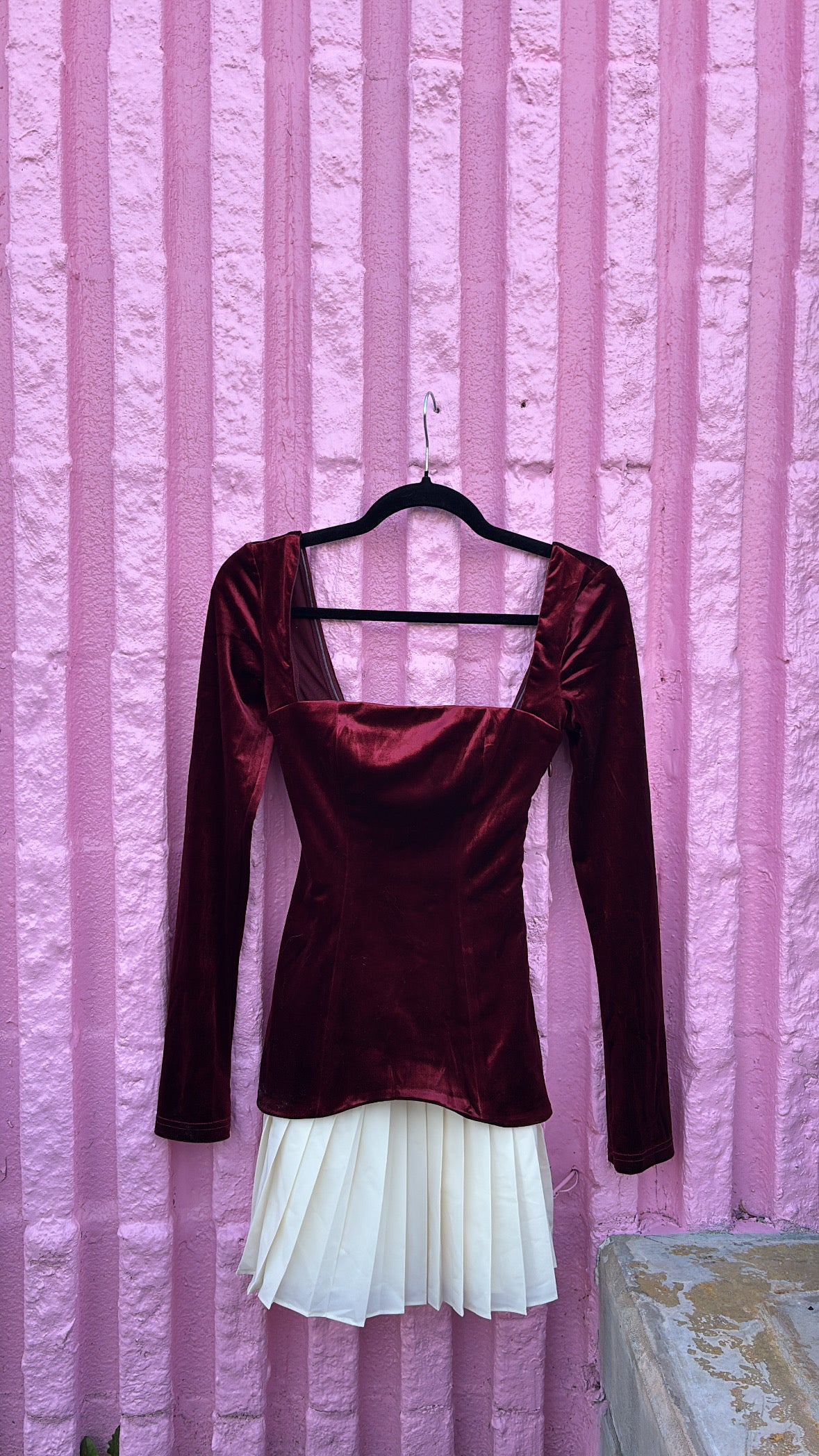red white oh polly velour layered mini dress, 0