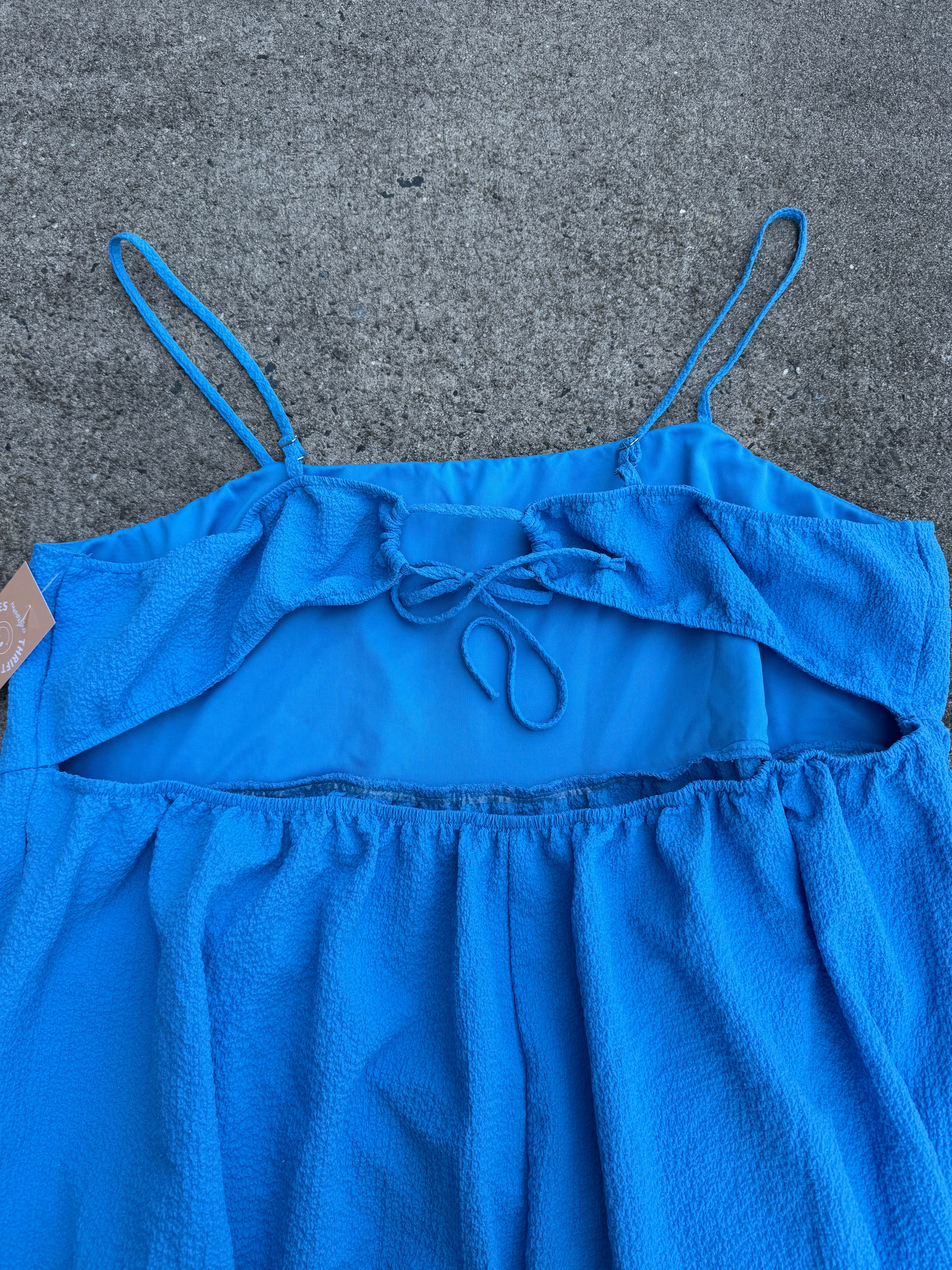 blue wild fable cutout romper, 4x
