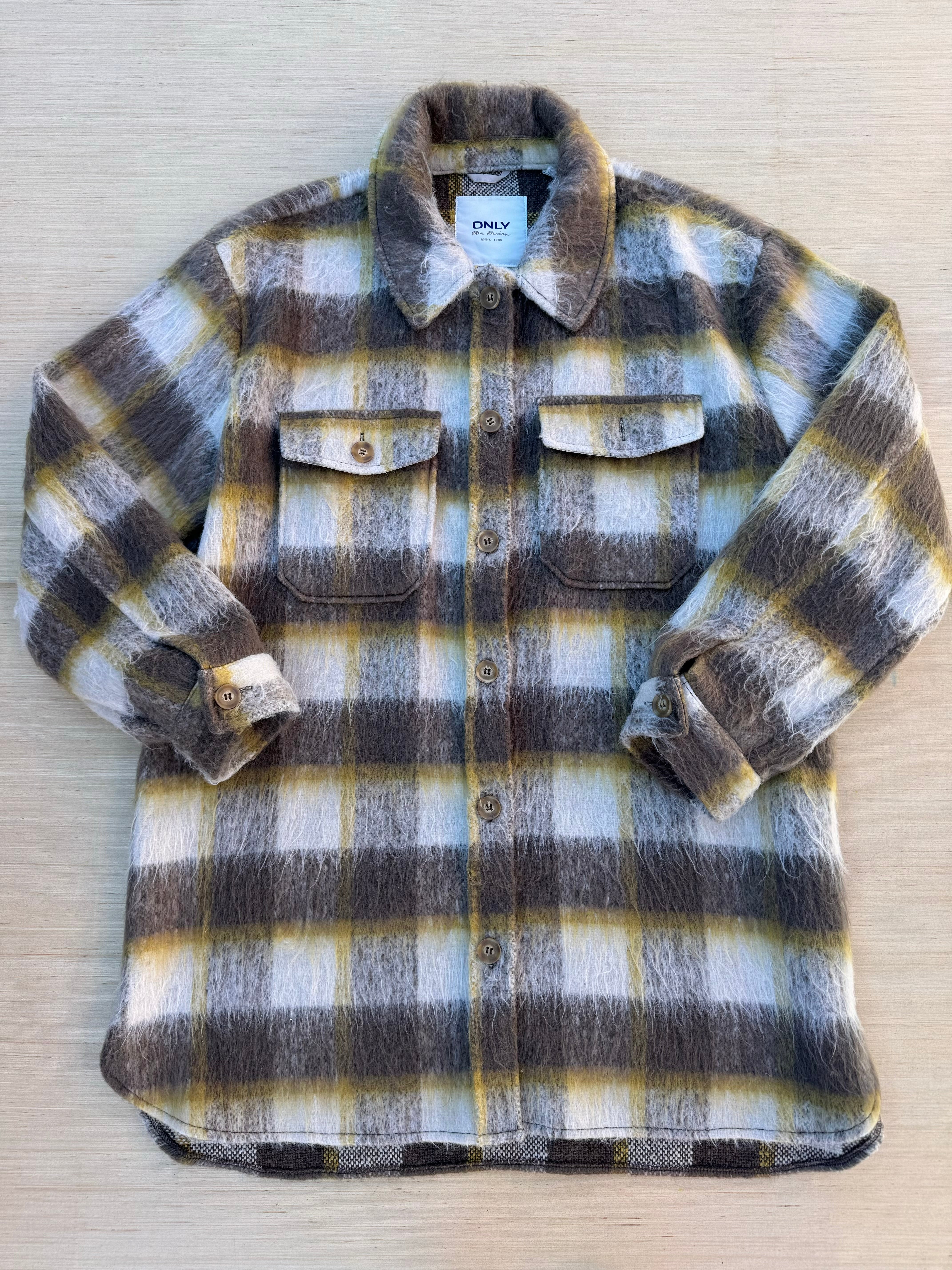 brown thread & supply flannel shacket, xxl