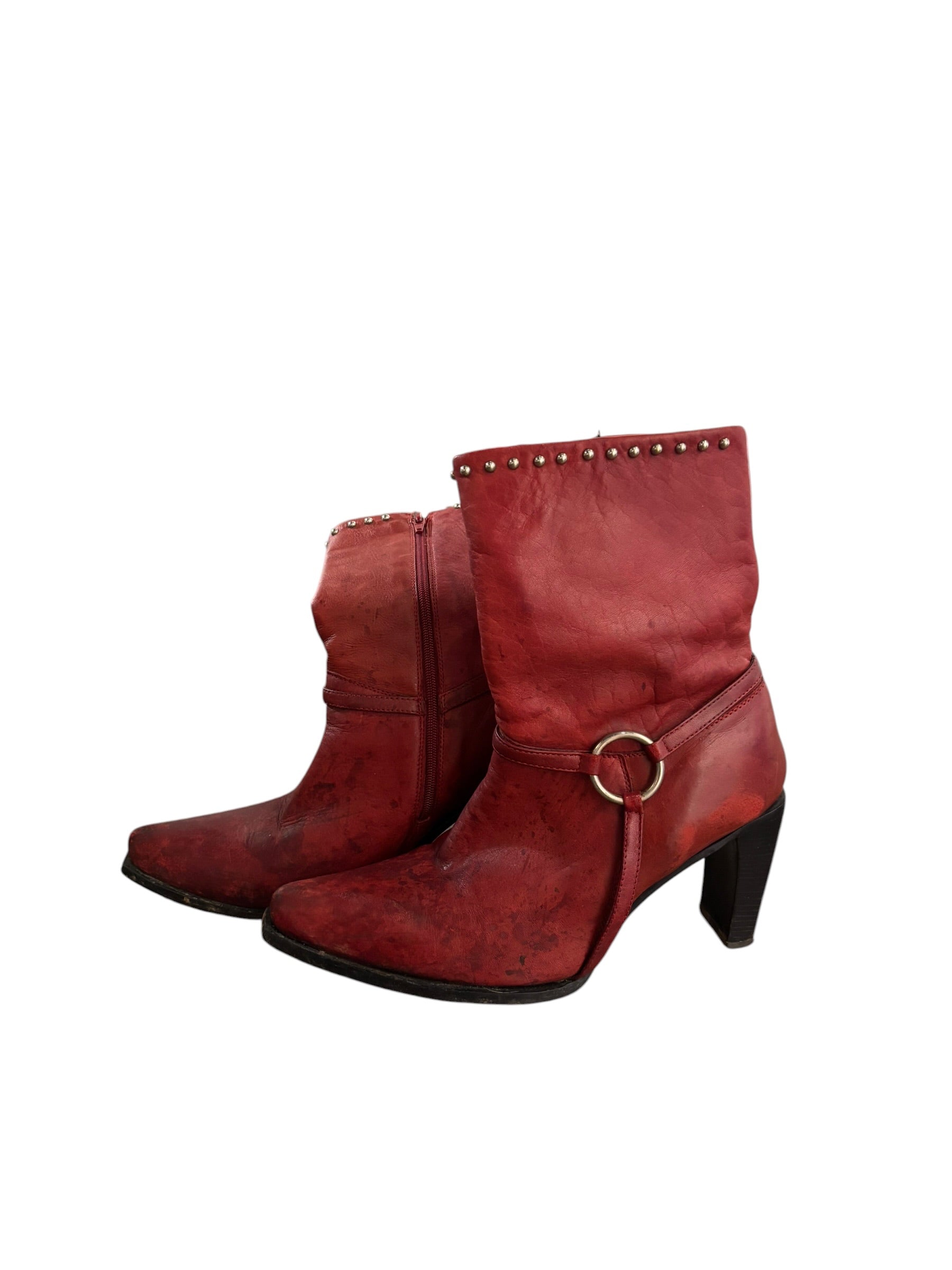 red durango studded heel boots, 7