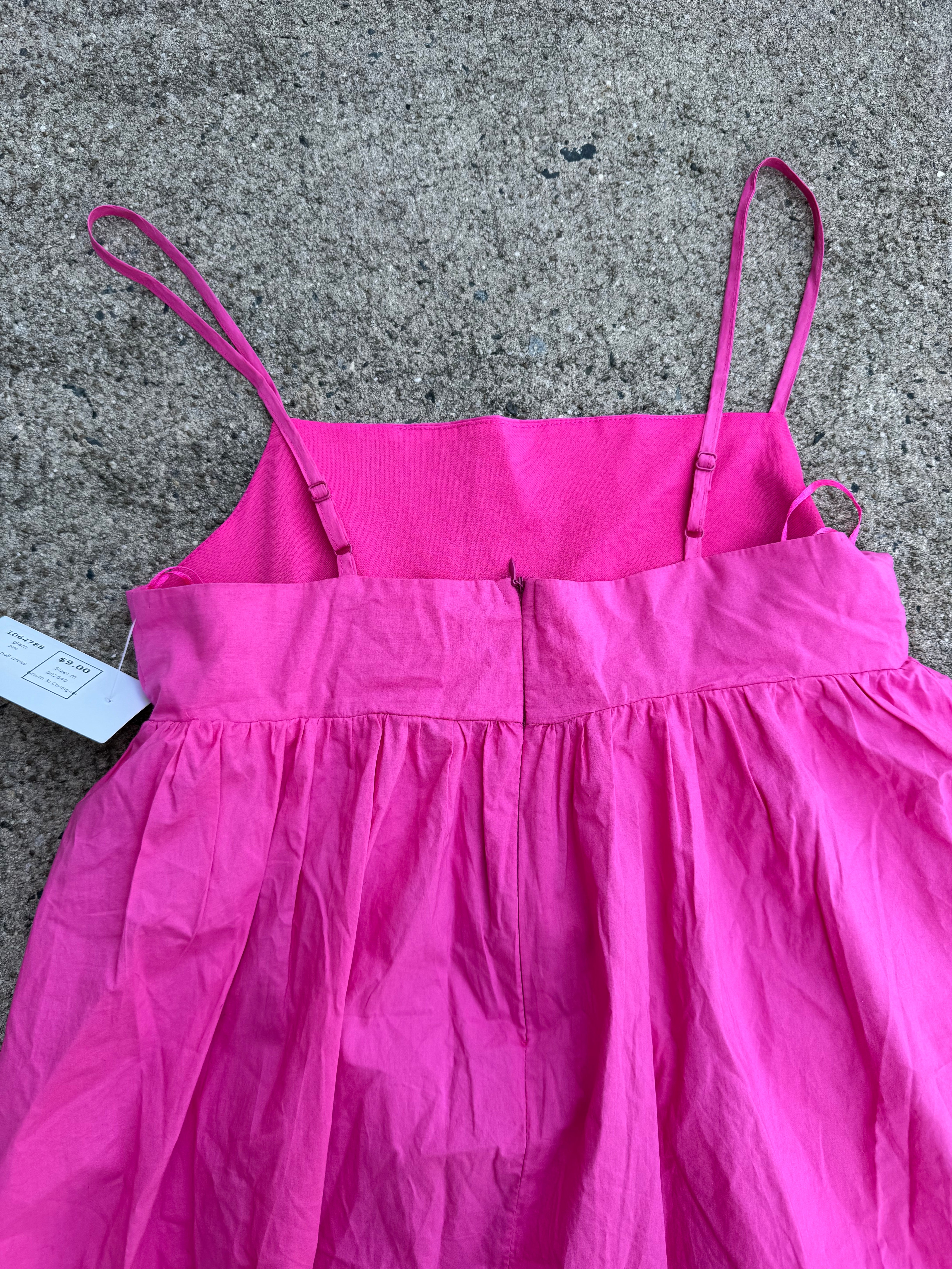 pink glam babydoll dress, m