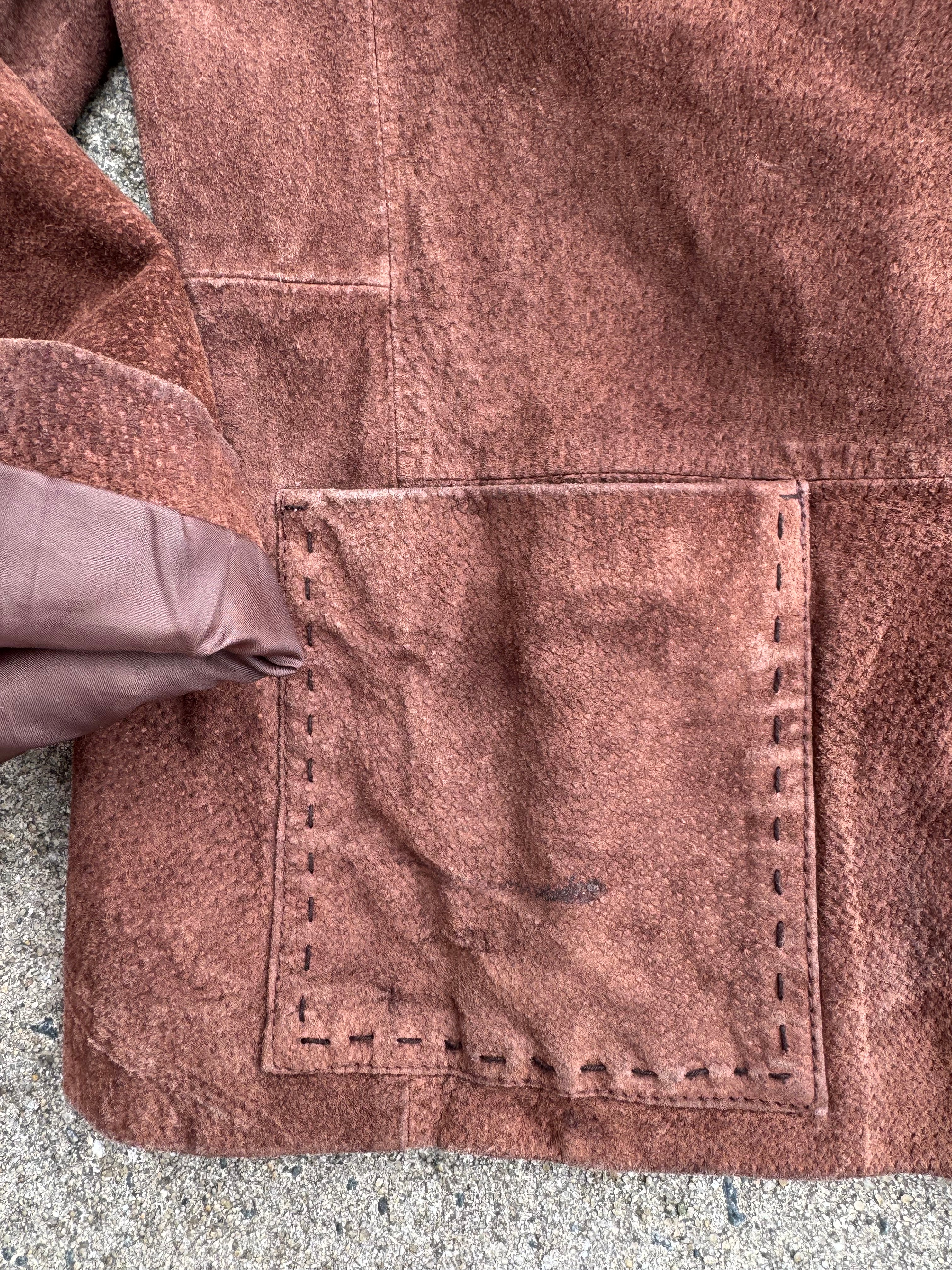 brown Bernardo Fashions Company suede jacket, L