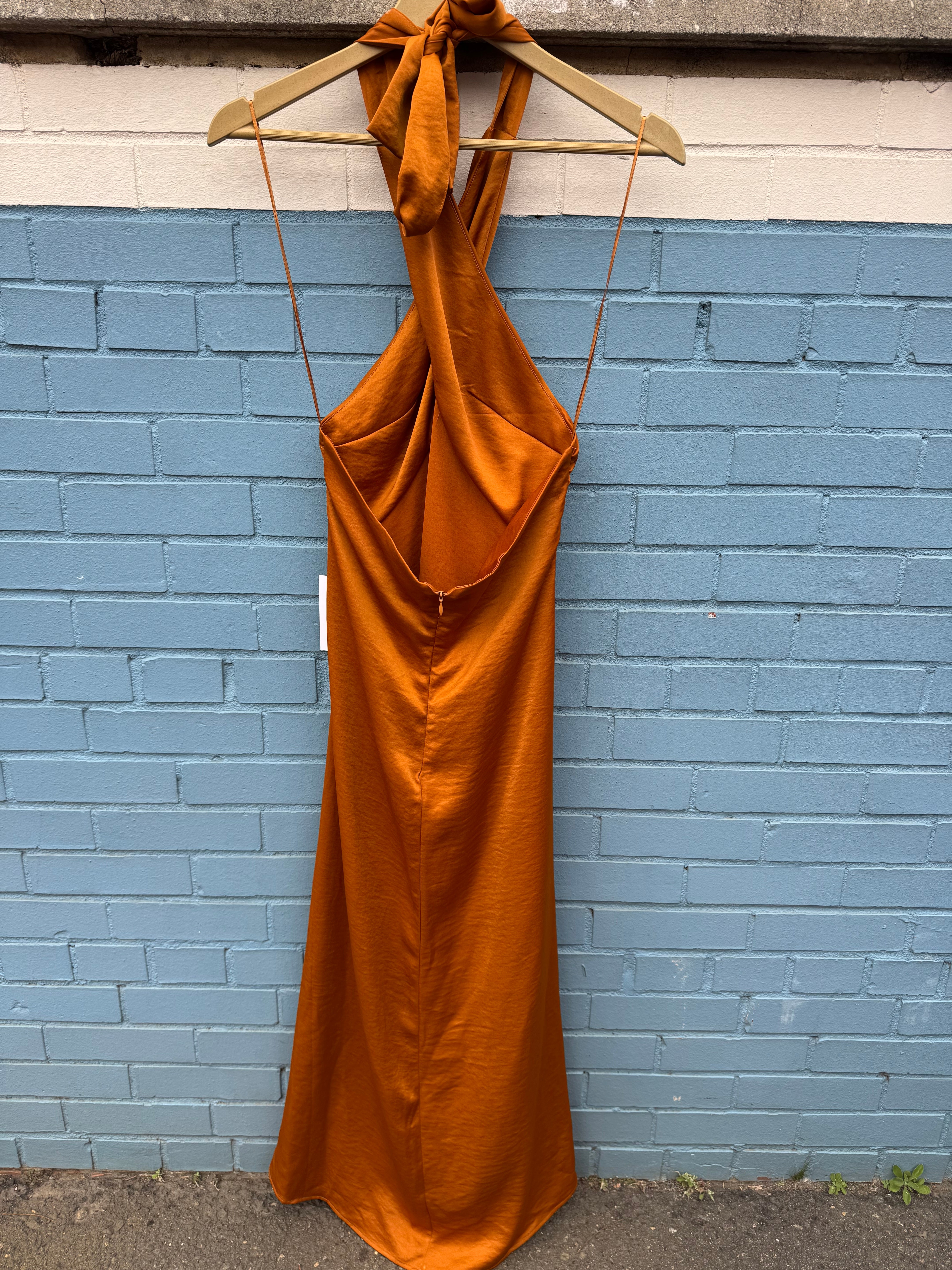 Rust orange house of harlow 1960 nwt silky maxi dress, M