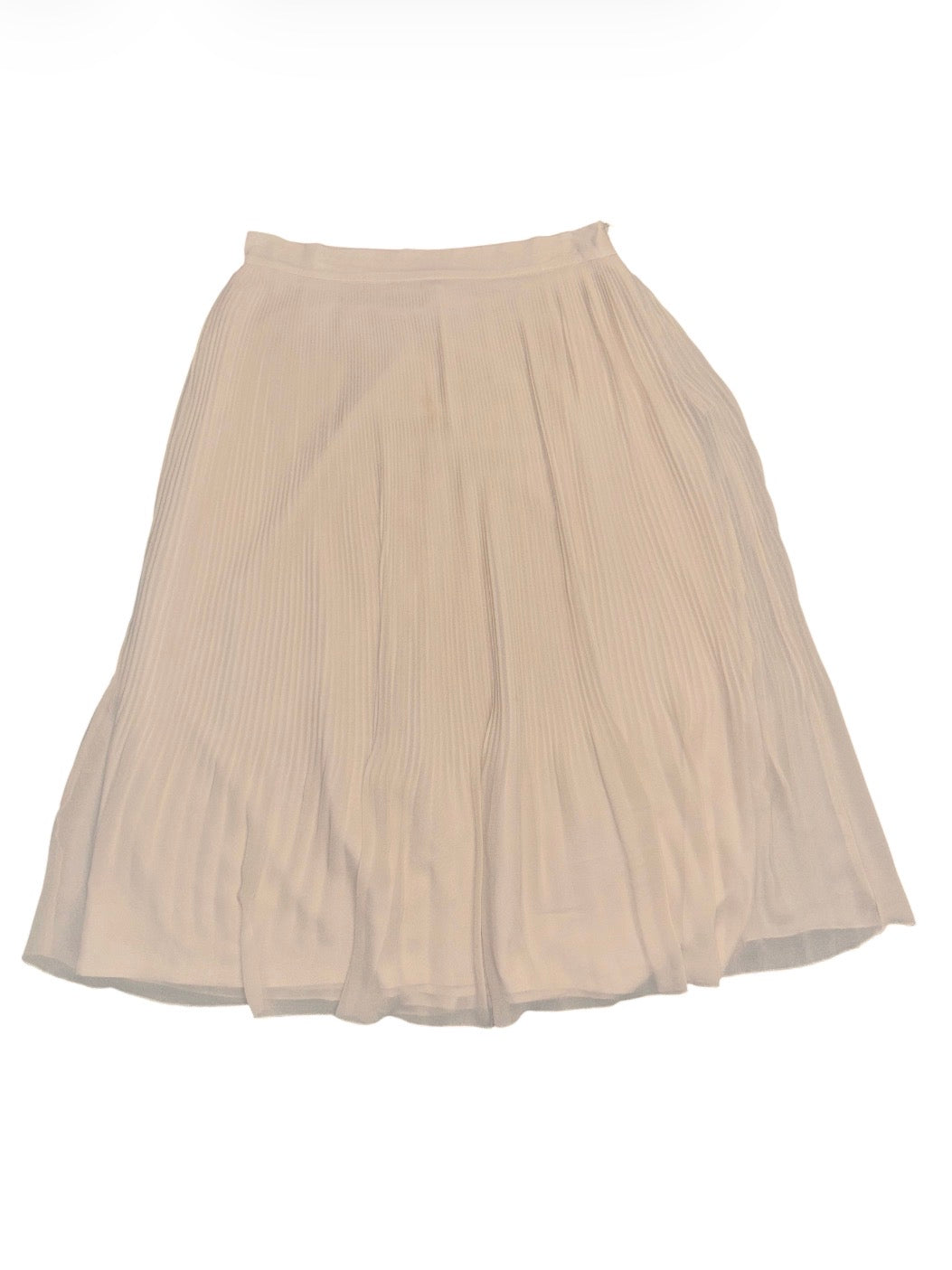 beige forever21 pleated midi skirt, L