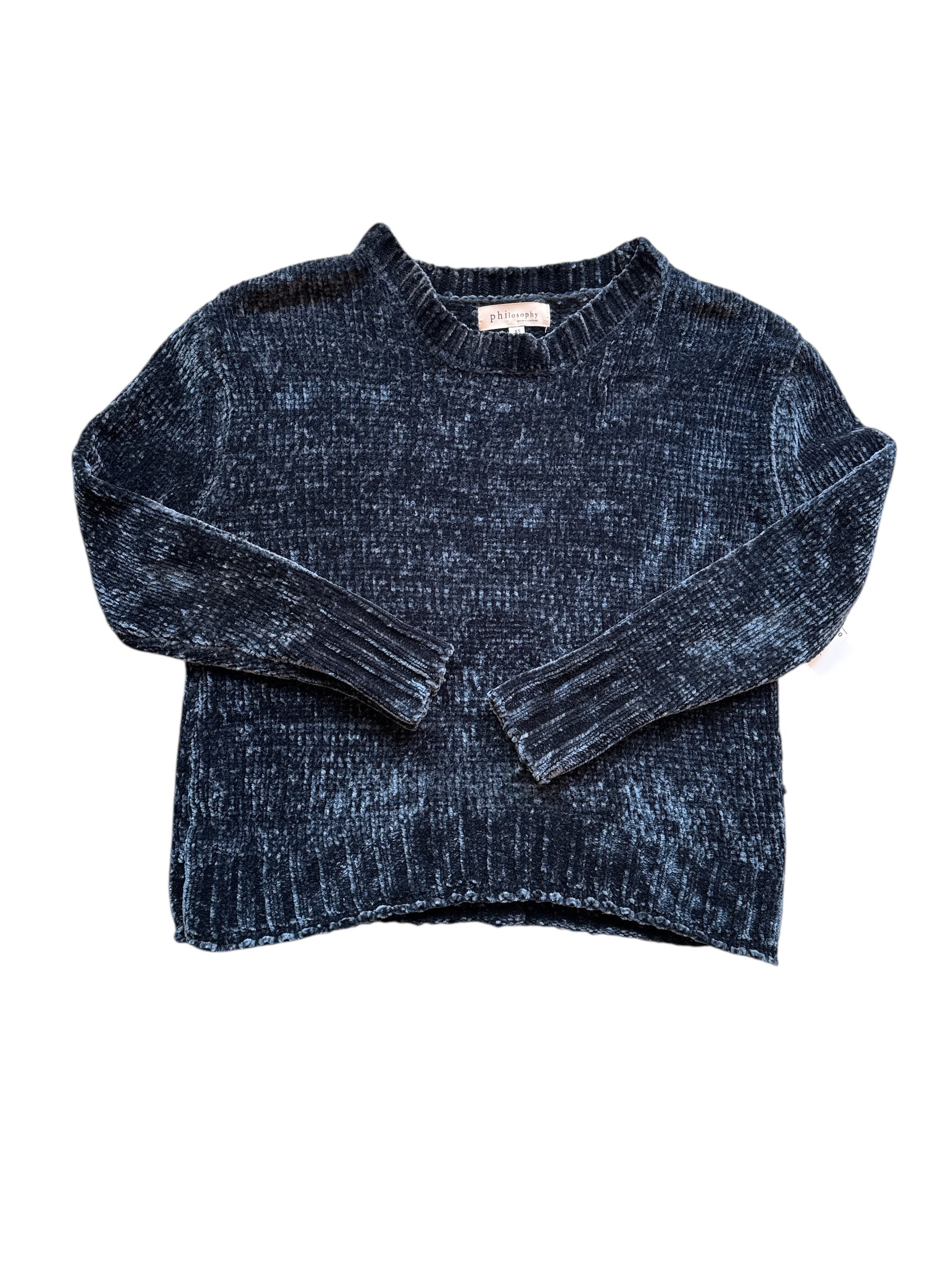blue philosphy chenille swetaer, xs
