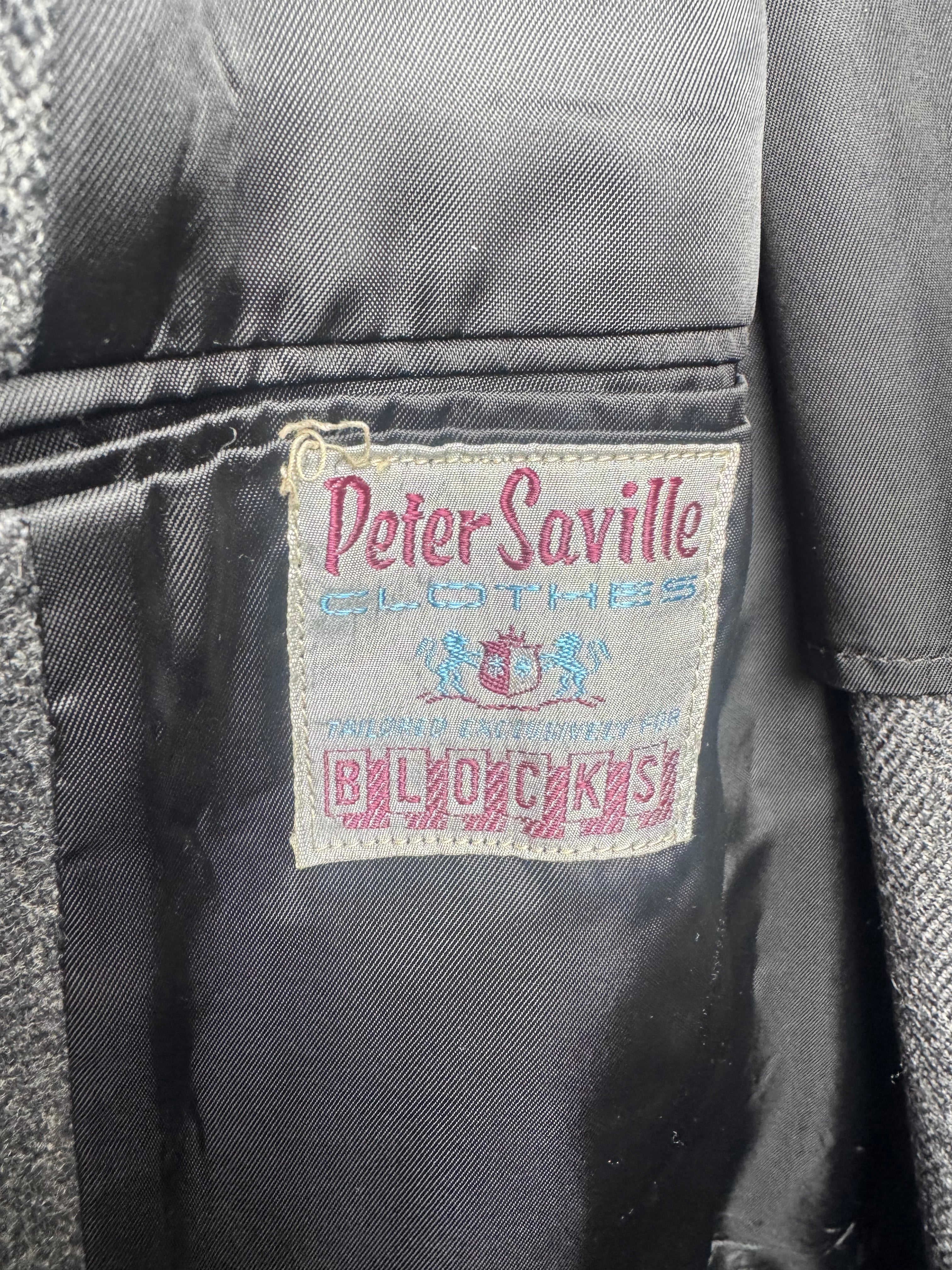 Peter Seville gray Vtg herringbone long coat