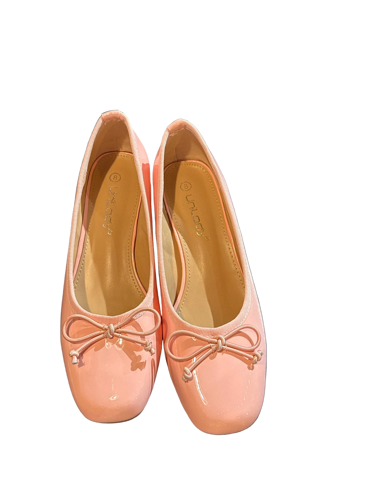 pink unilady patent heeled flats, 8