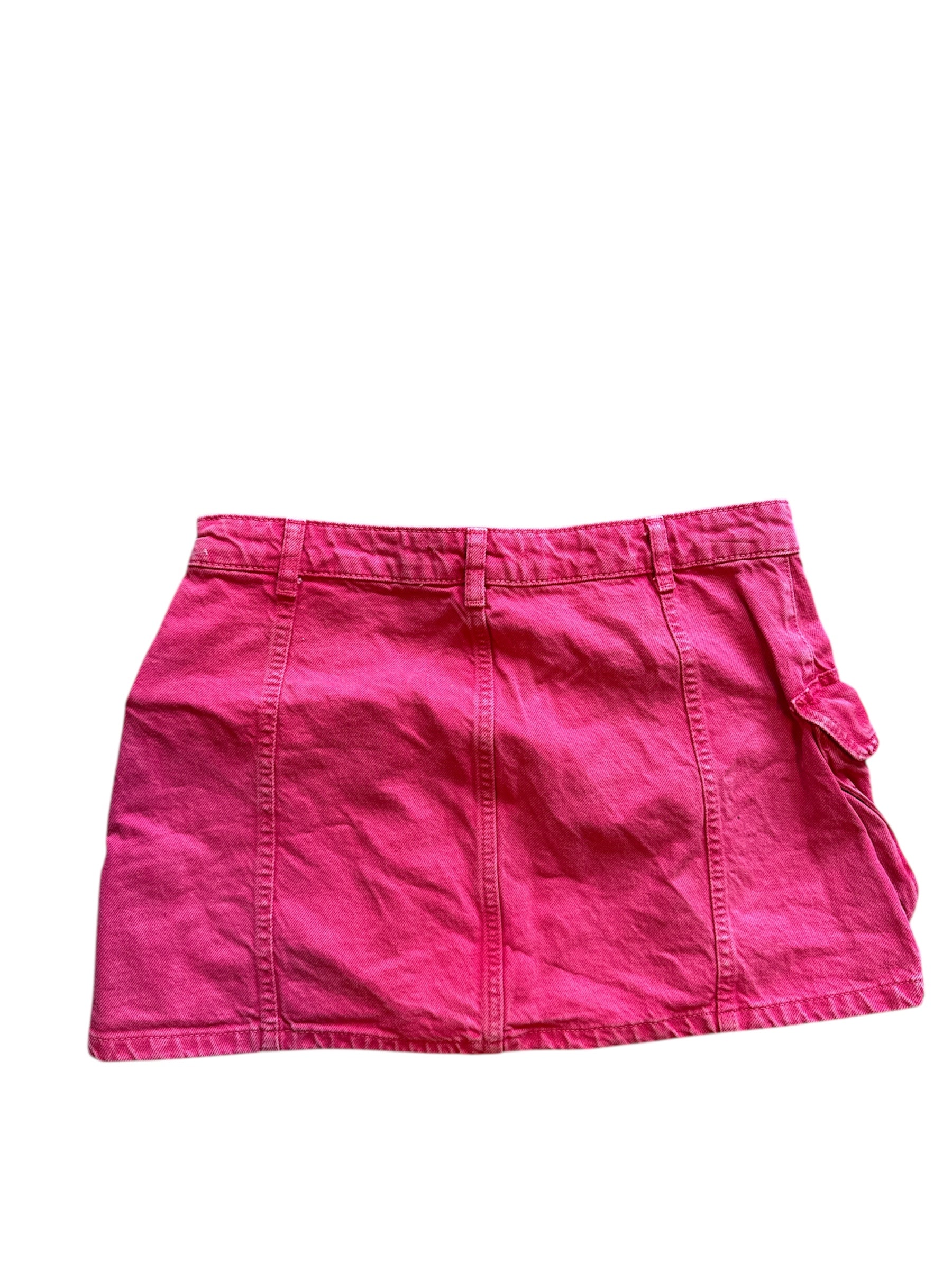 pink zara cargo denim skirt, m