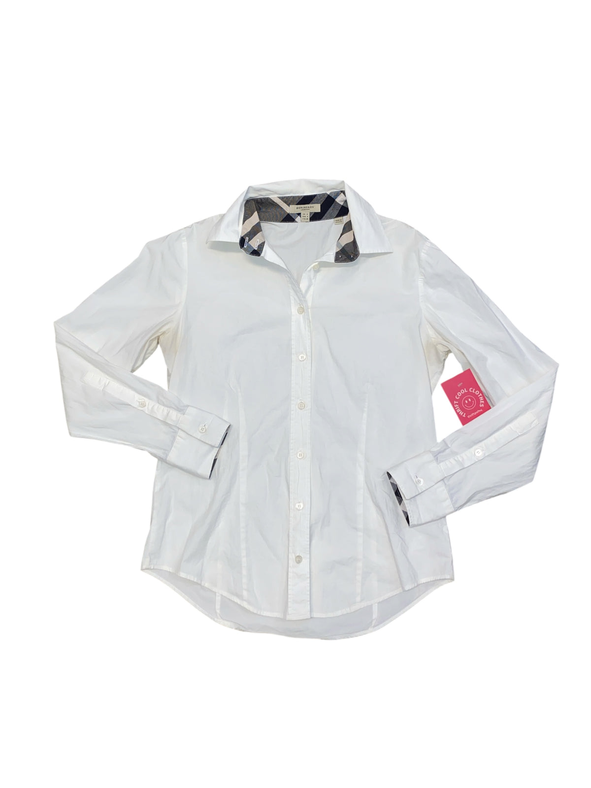 white burberry ls button down, 6