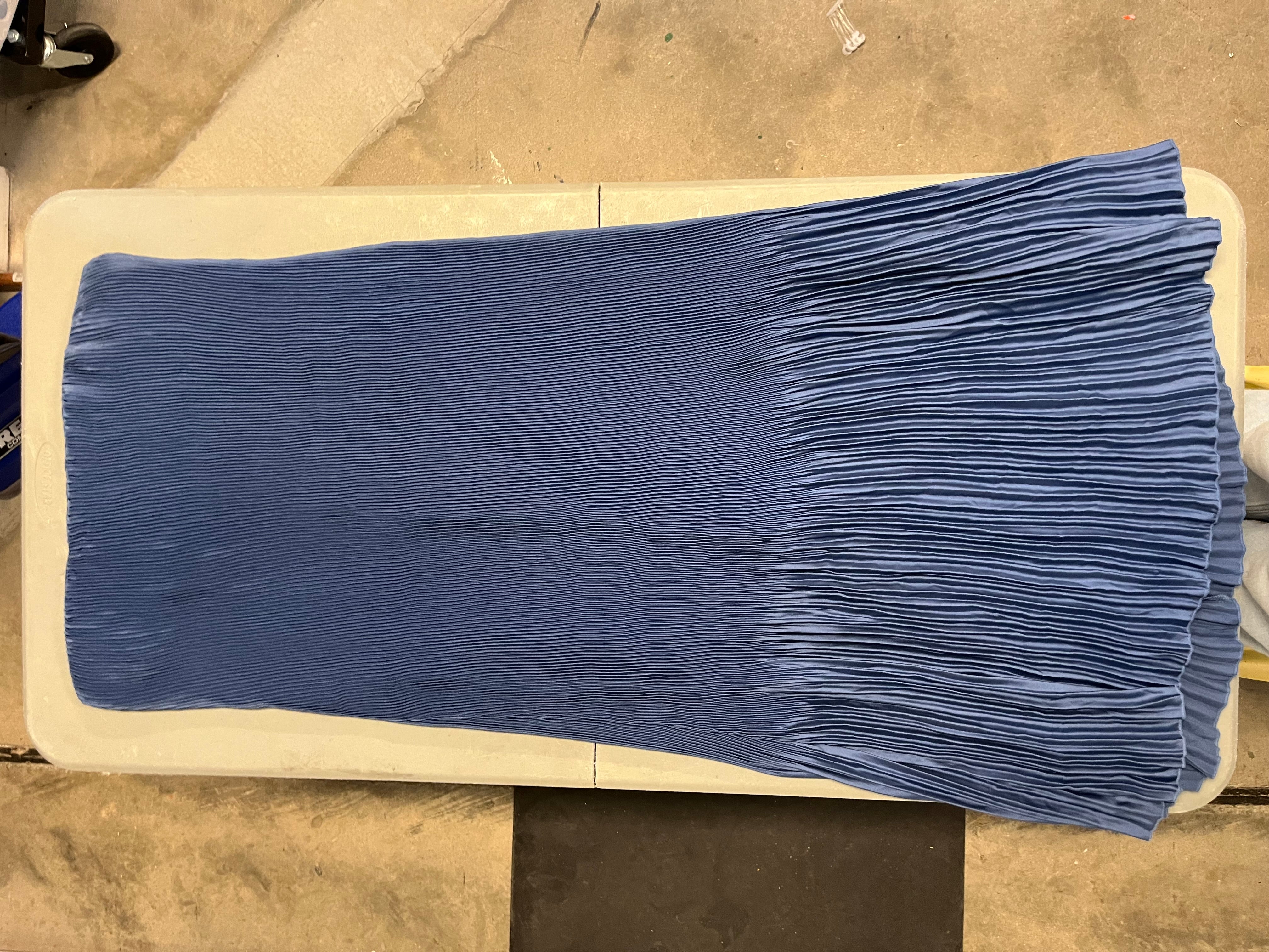 blue abercrombie pleated strapless midi dress, xl