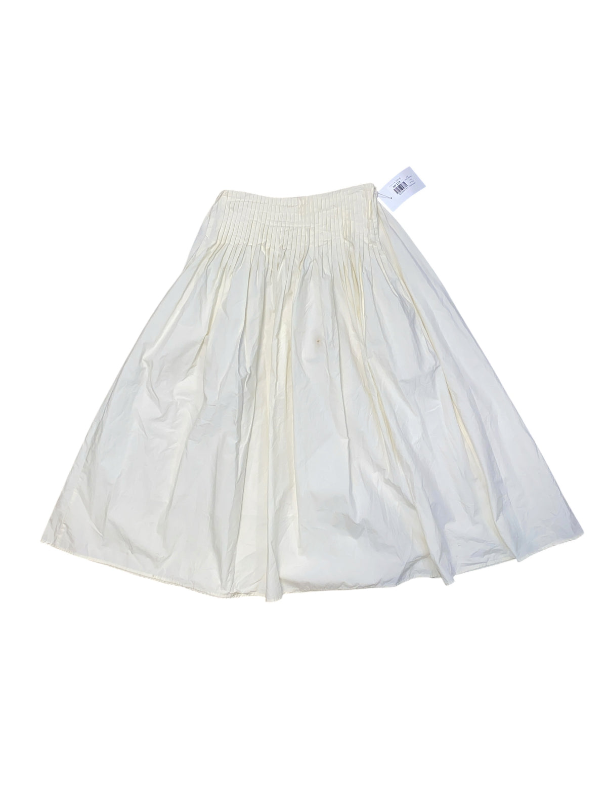white commense pleated maxi skirt, s