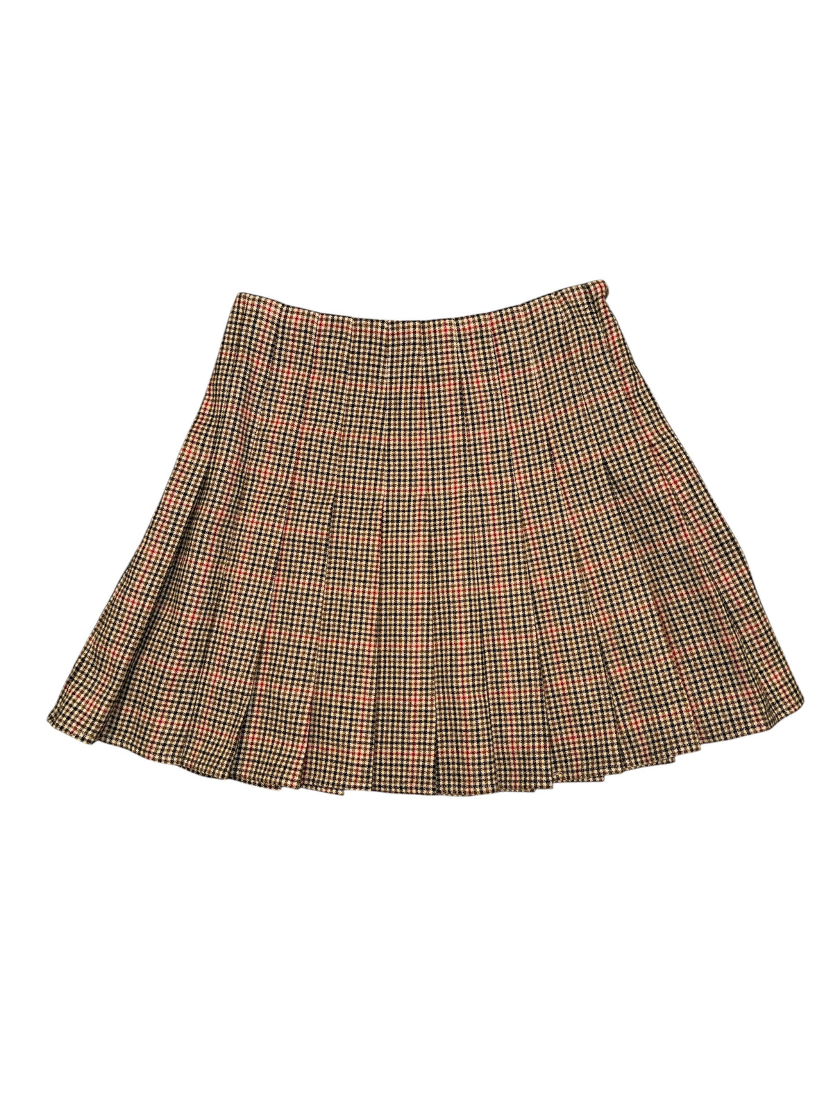 brown black brandy melville houndstooth dropwaist pleated skirt