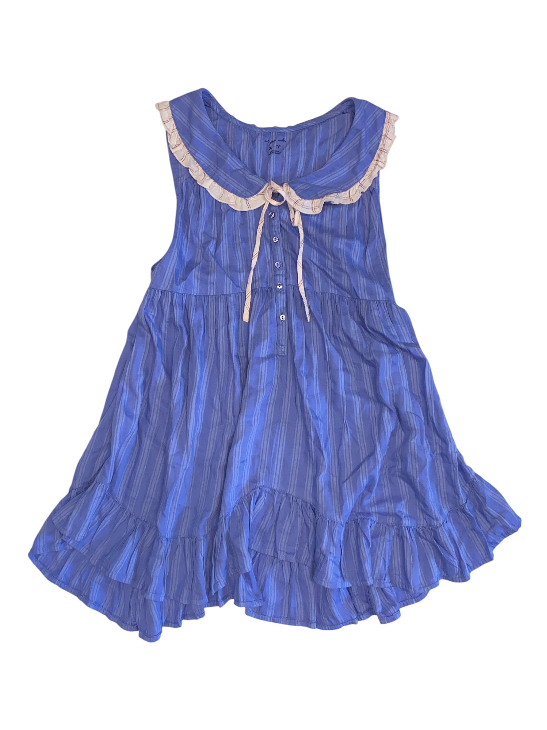 purple white out from under collared tank button mini dress, xs