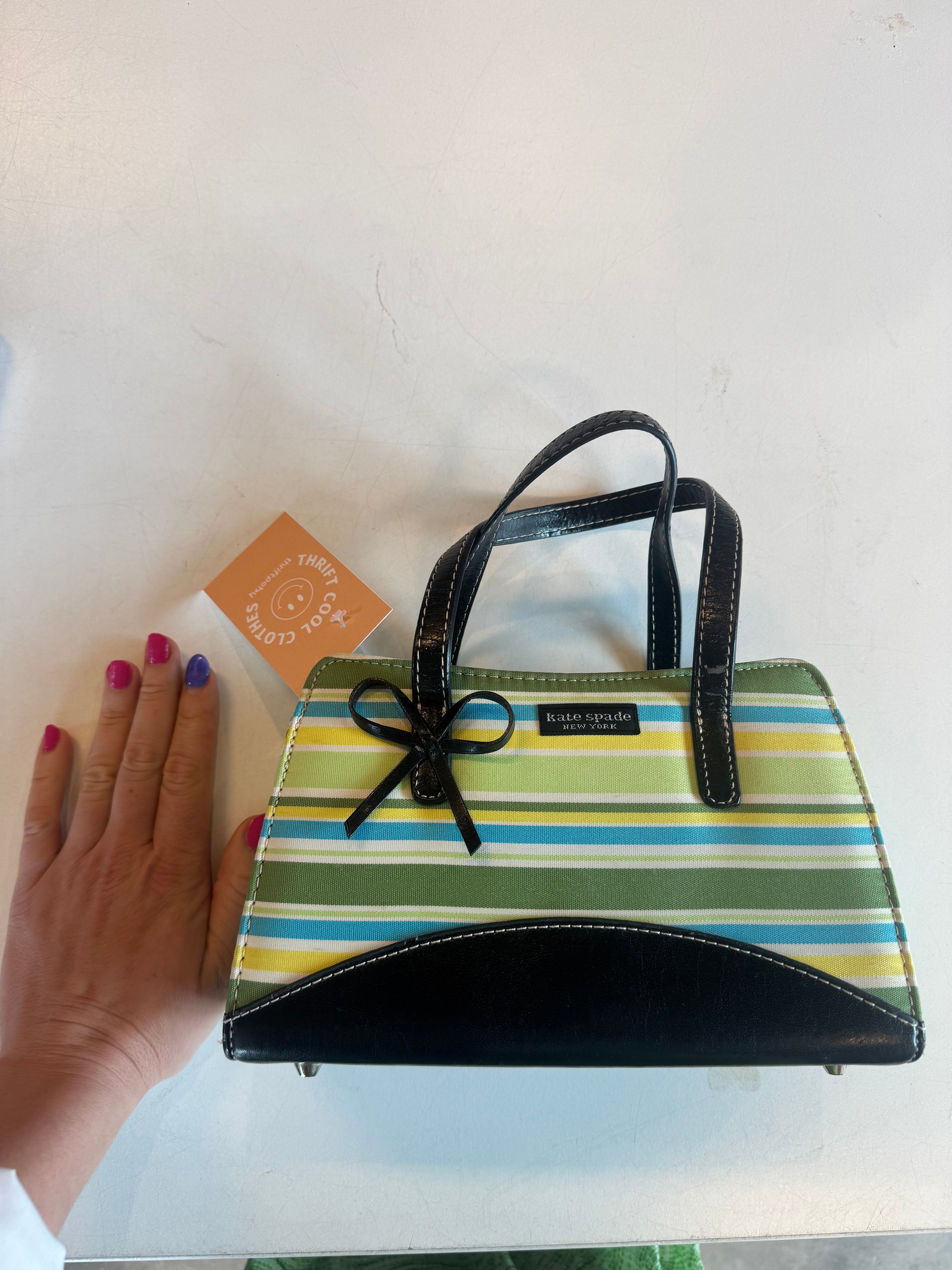green kate spade stripe bag