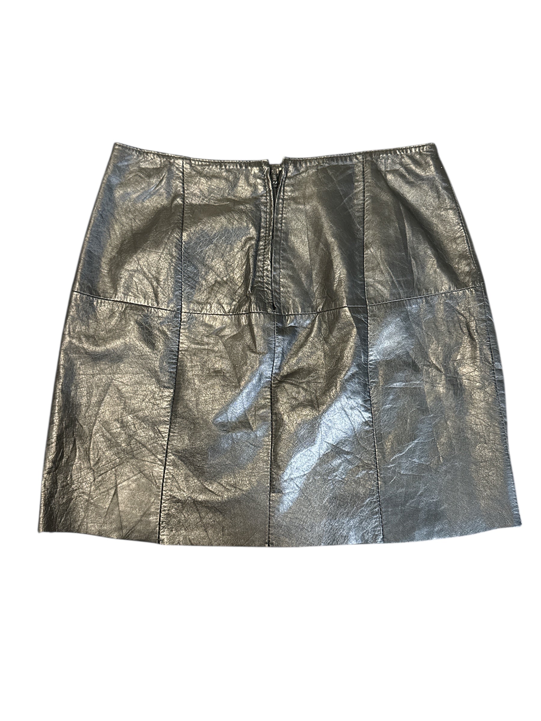 black gIII 80/90s leather skirt w lace up, 7/8 (fits like s)