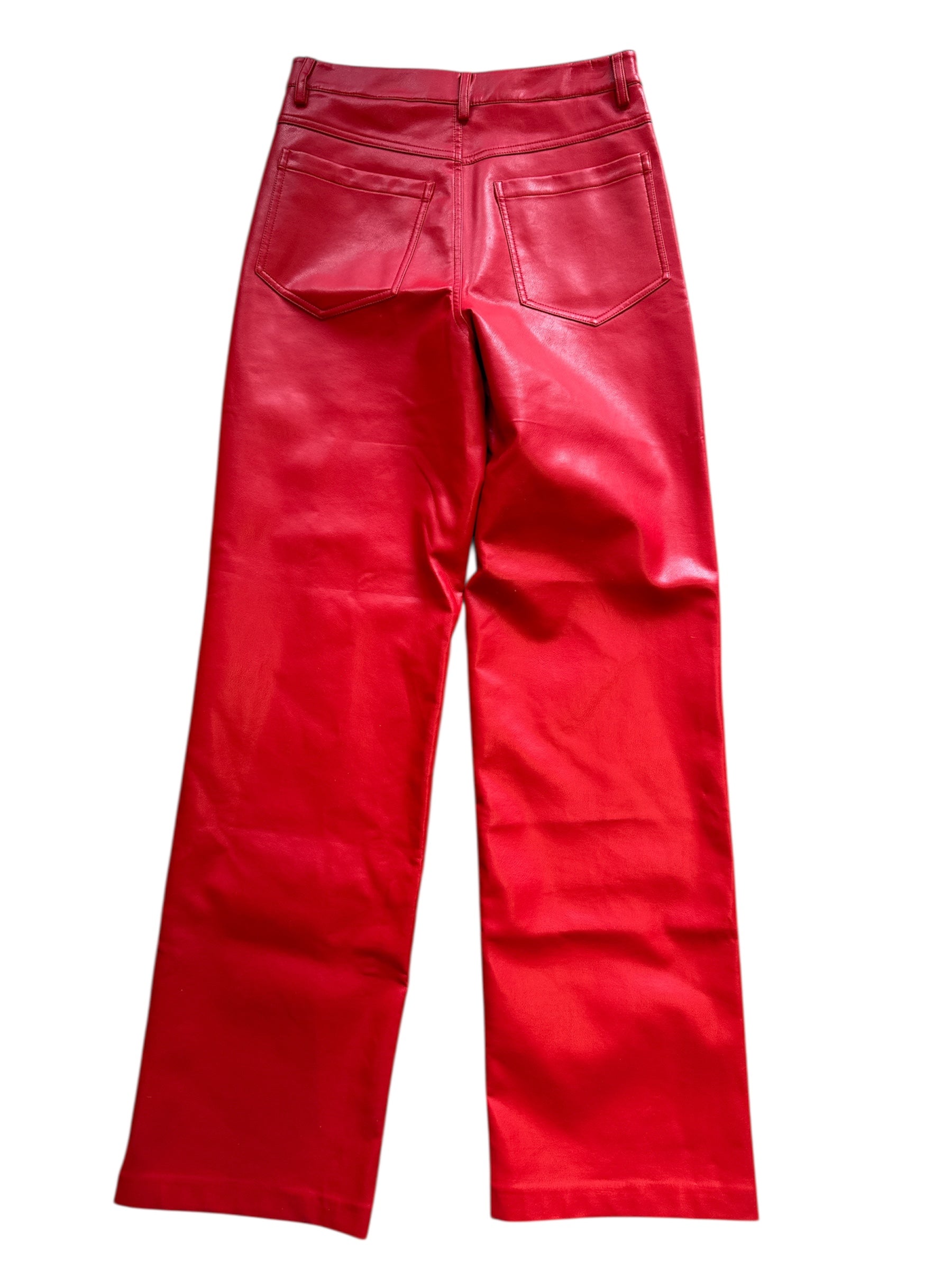 red wayf pleather pants, s