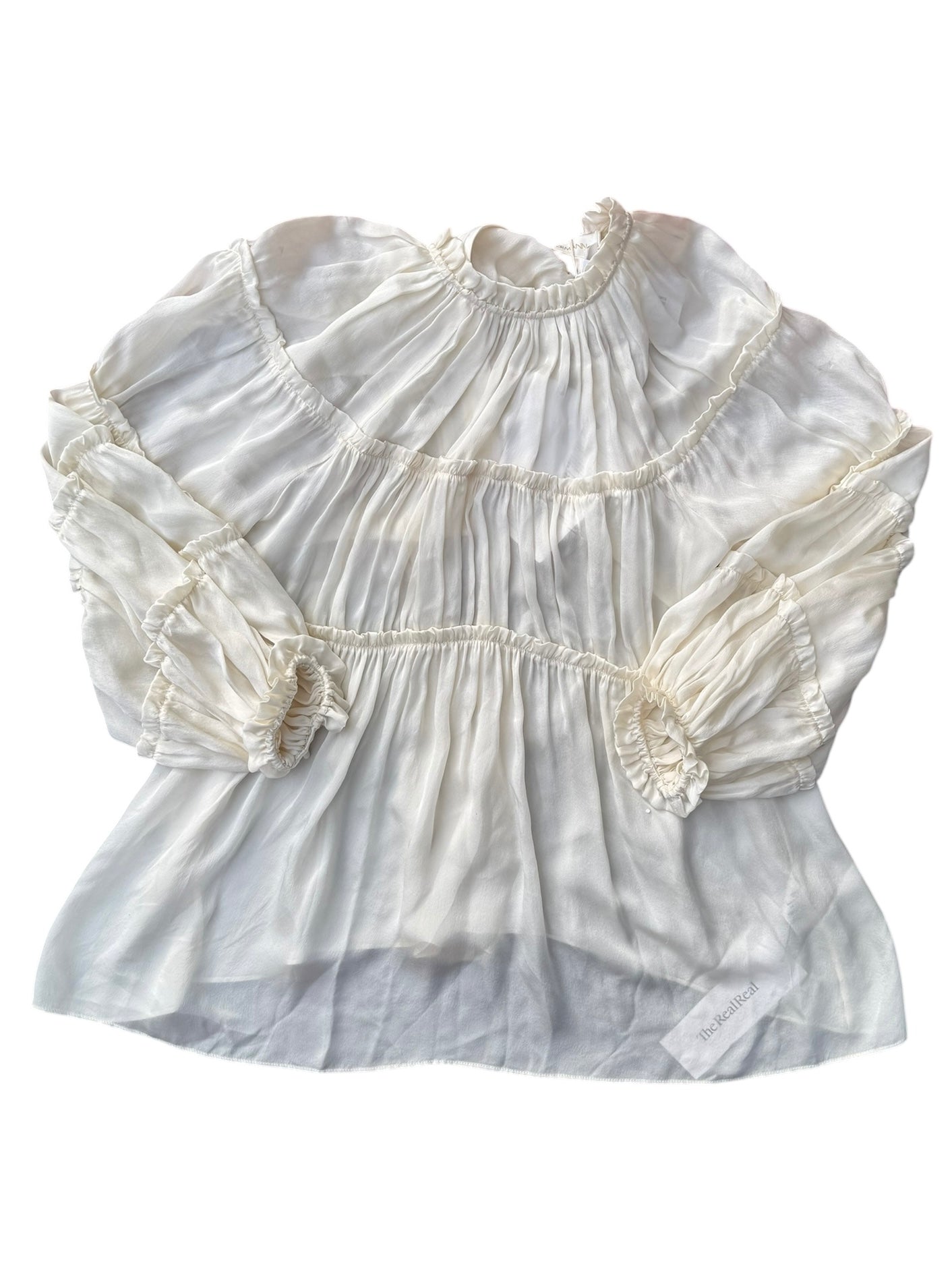 cream zimmerman tired mesh flowy ls top, 1