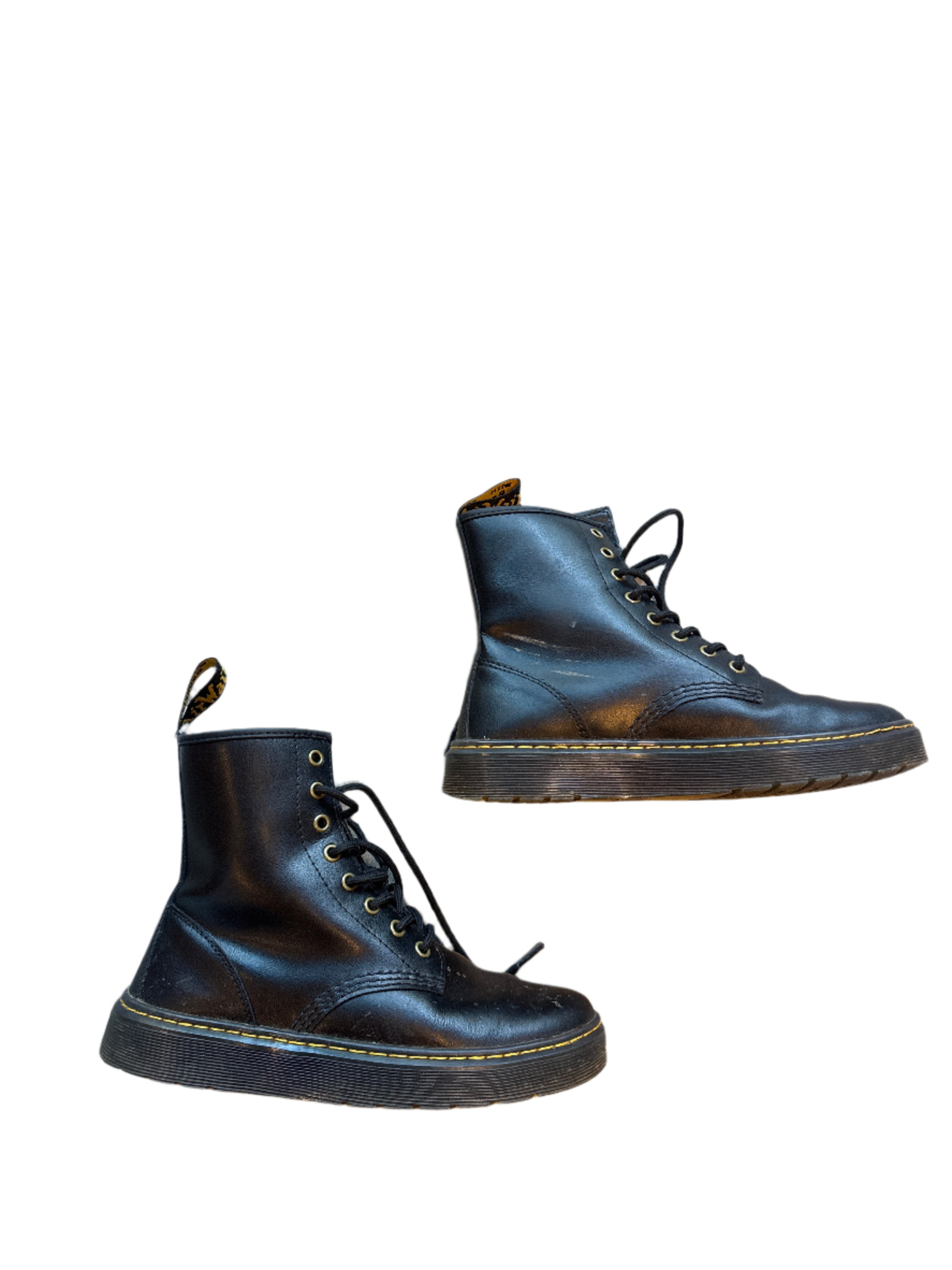 black dr martens combat boots, 8 women’s