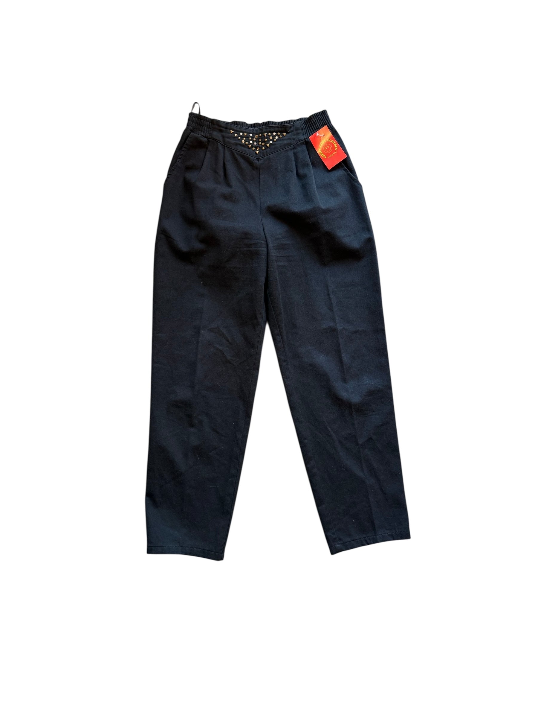 black saint germain vtg studded pants, m