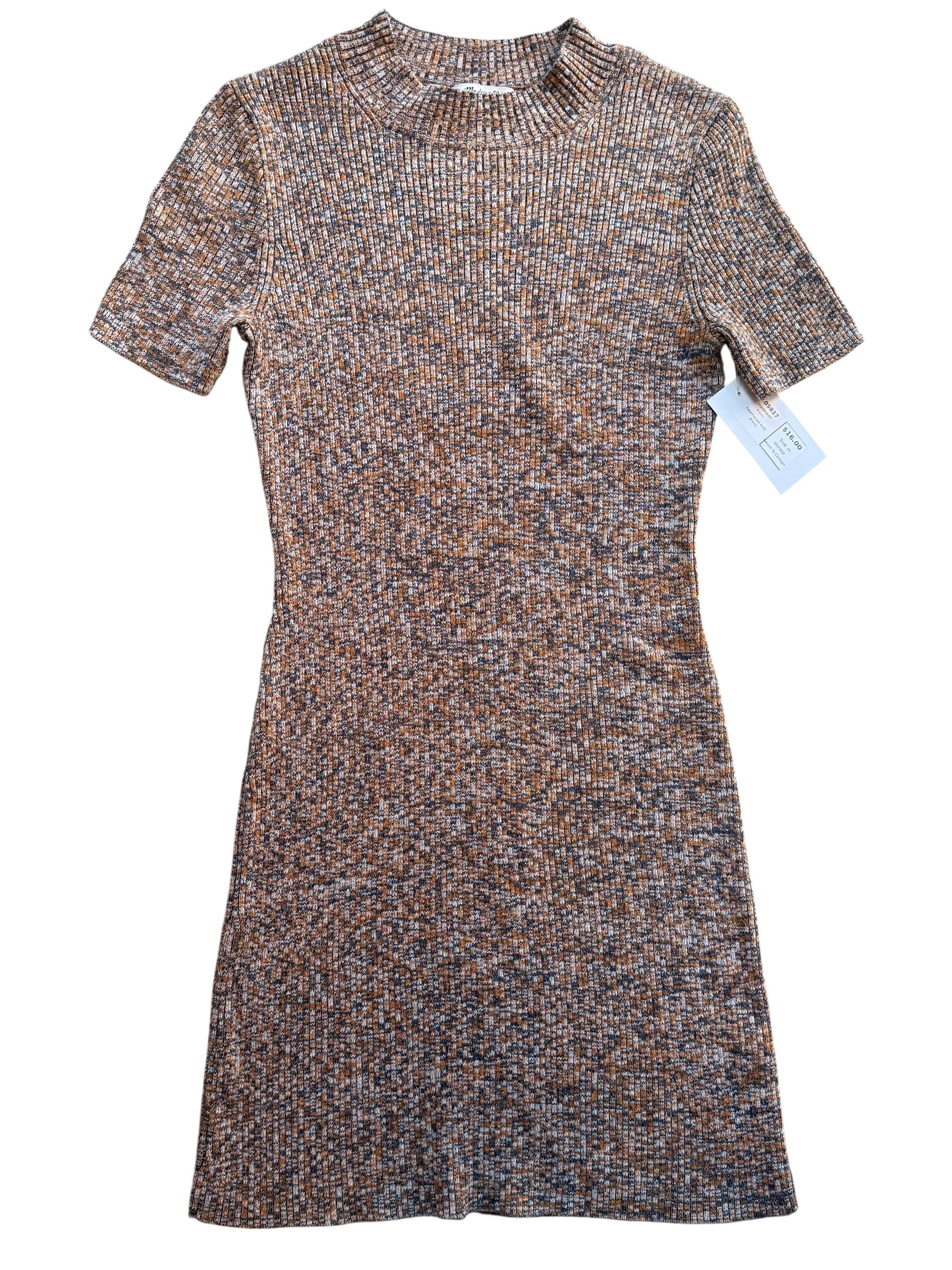 brown madewell heathered knit dress, m