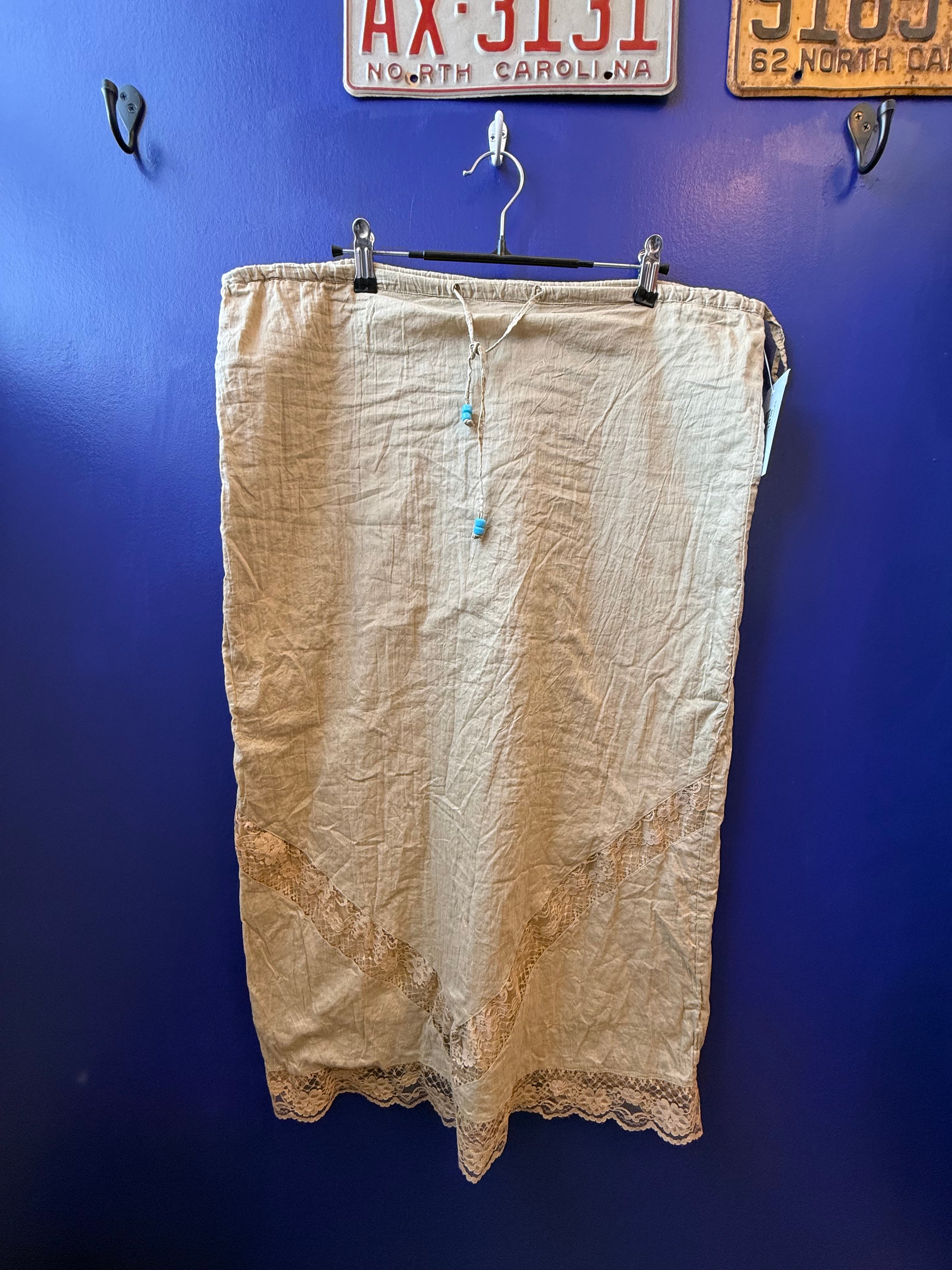 khaki she's cool drawstring maxi skirt, m