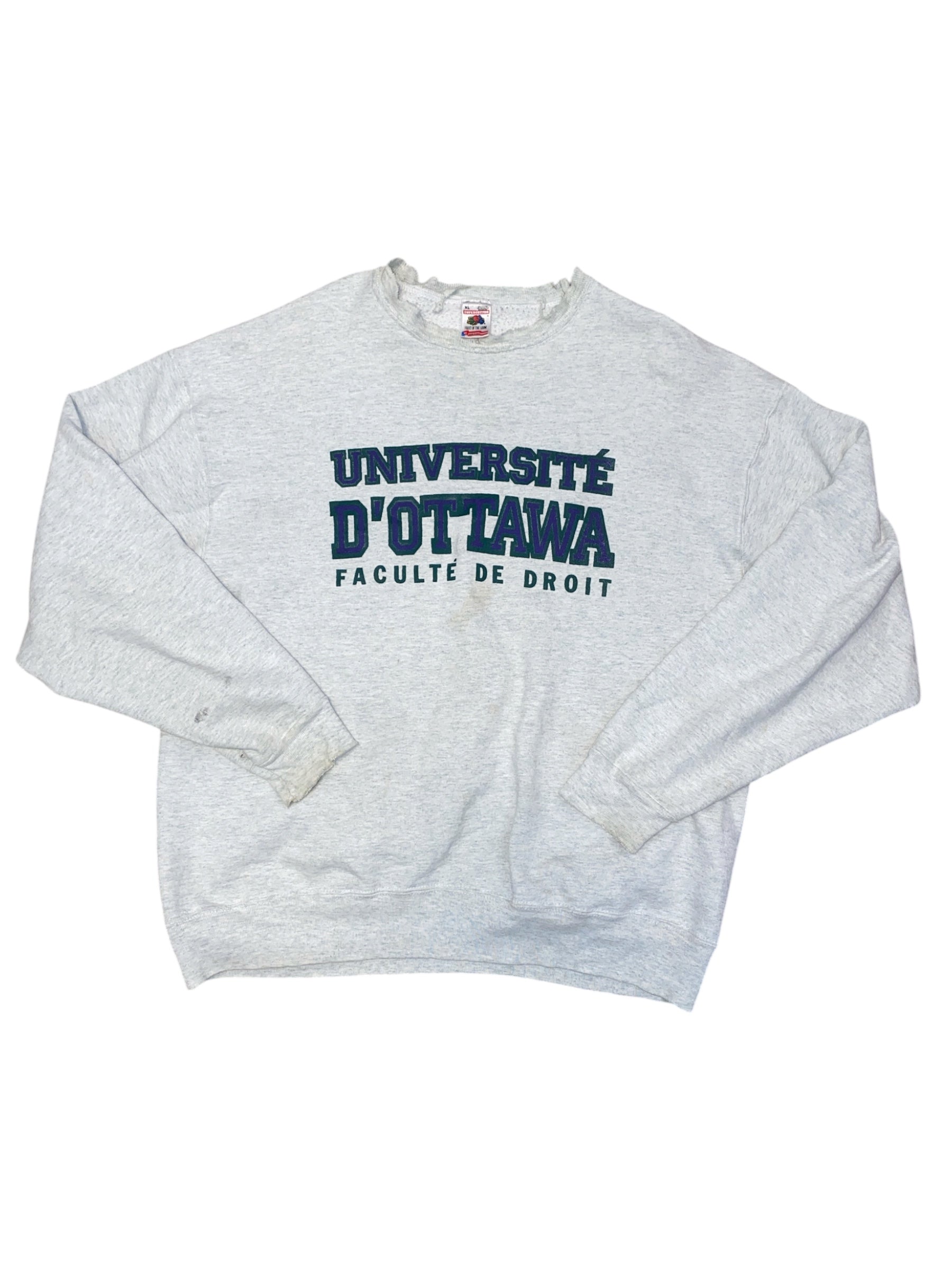 grey fruit of the loom universite crew, XL