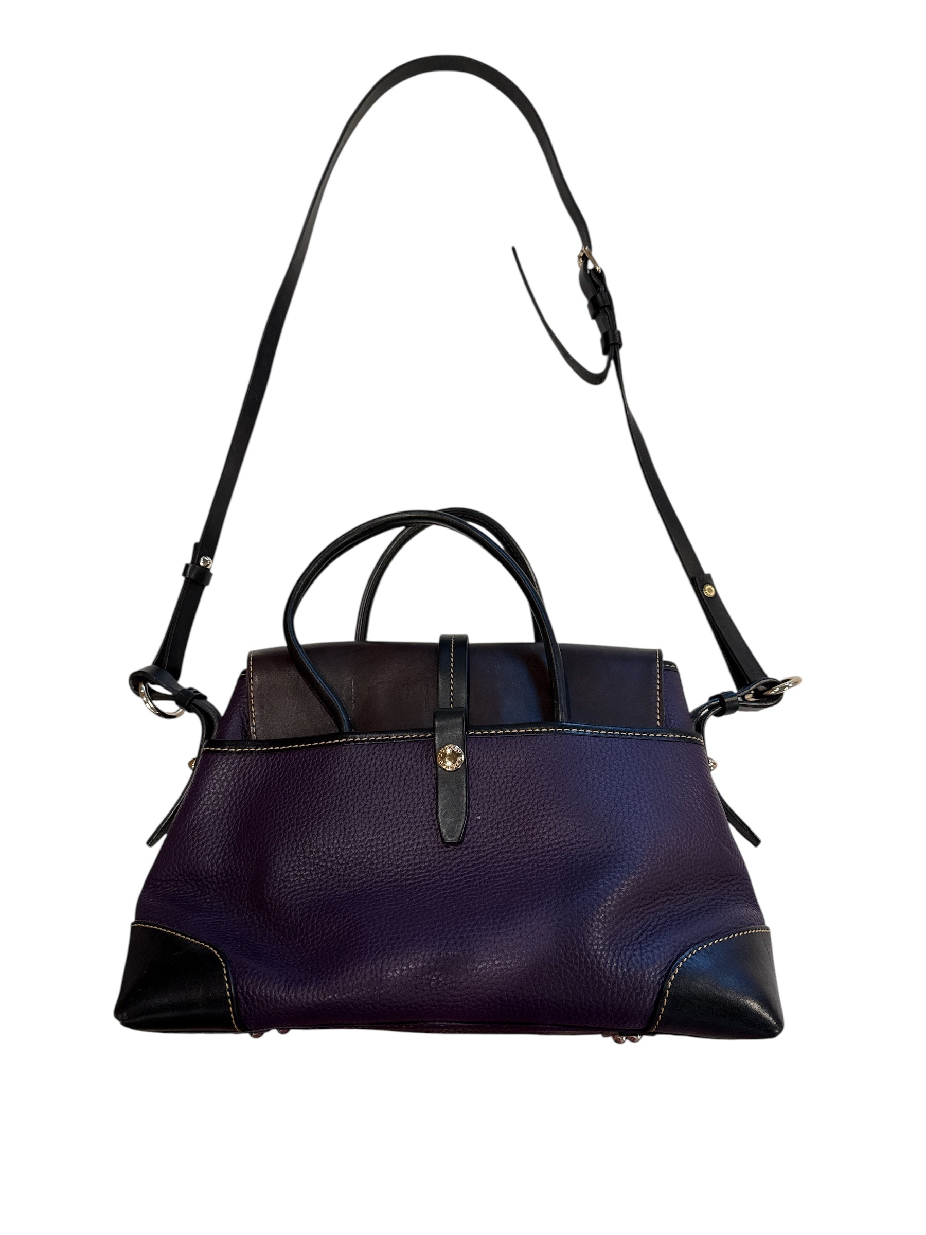 Purple black Dooney & bourke Leather two tone handbag