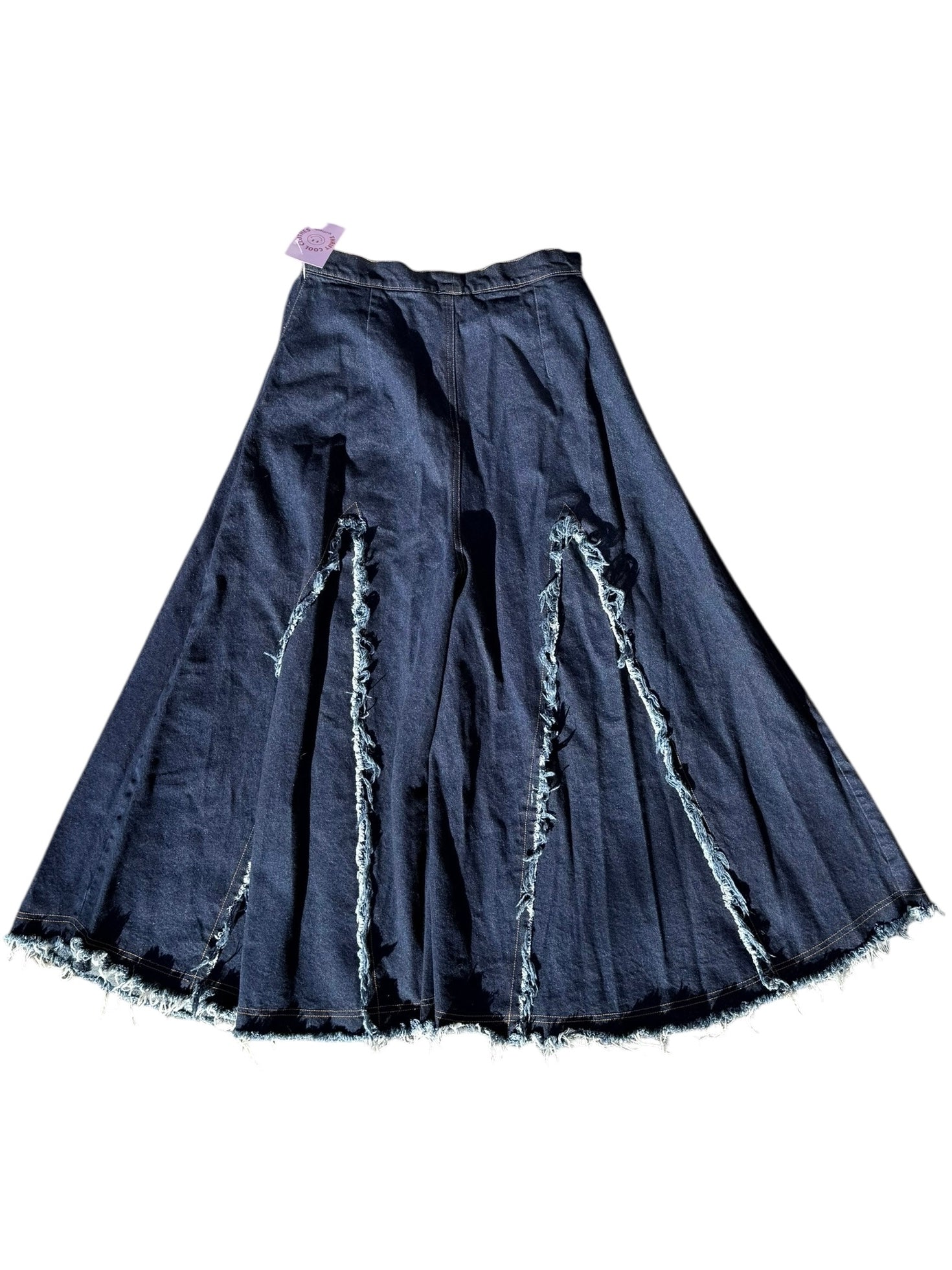 blue sherwal wide leg split jeans, 1