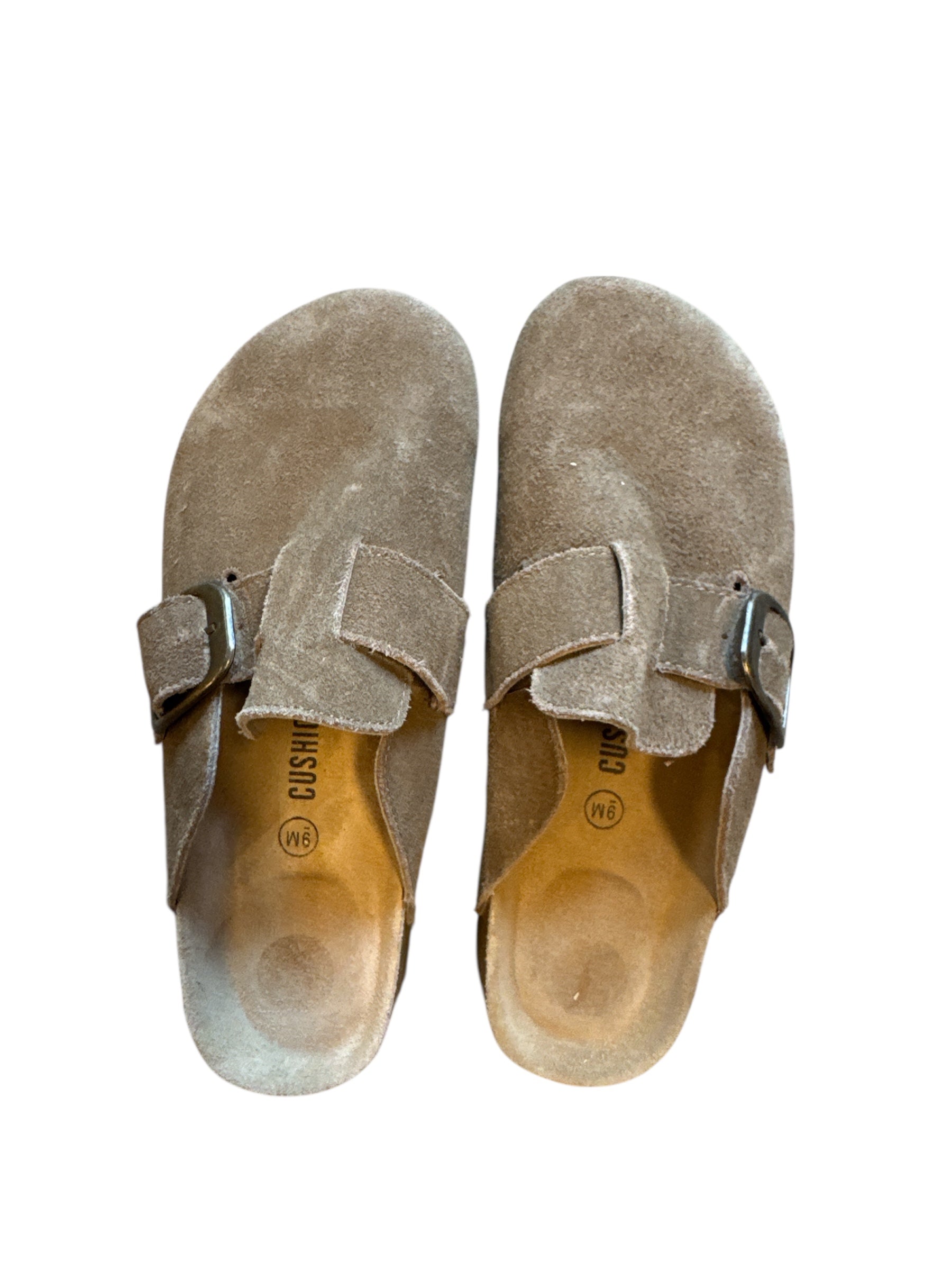 Taupe Cushionaire Platform clogs, 9