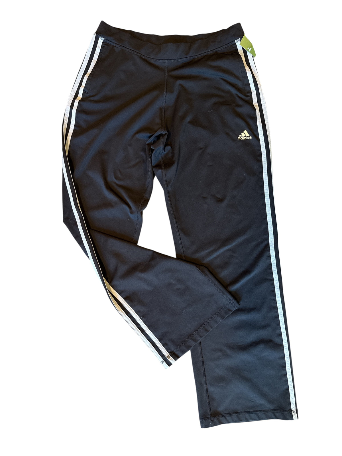 black adidas 3 stripe pull on pant, M