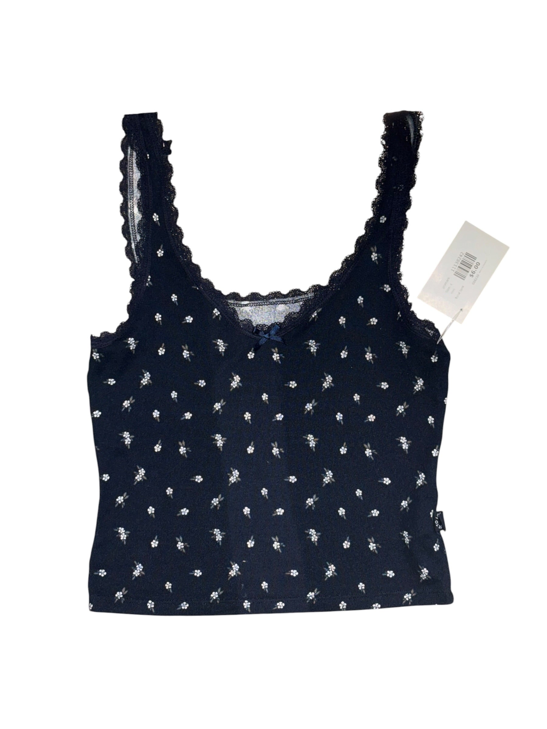 navy primark floral tank, s