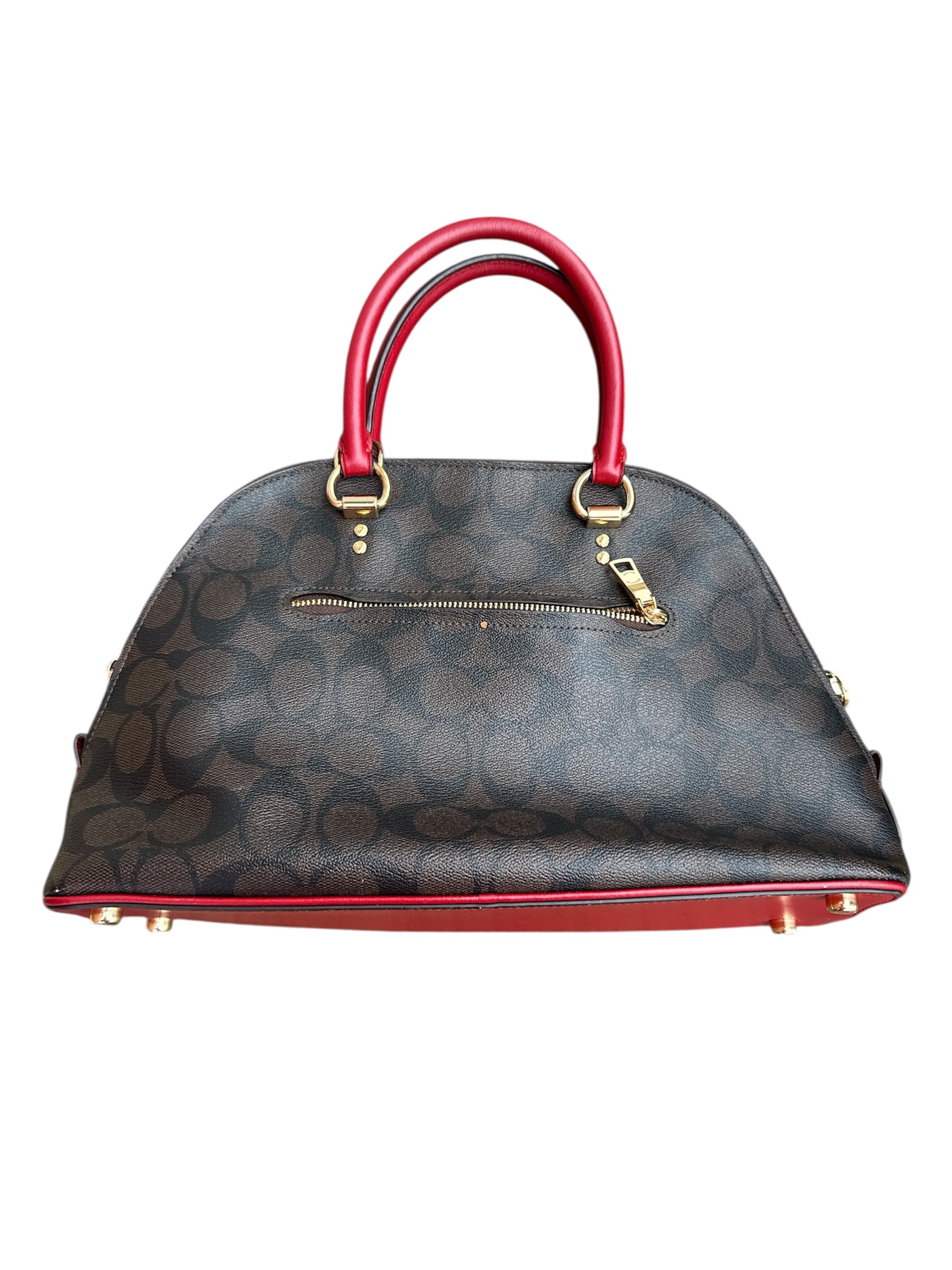 brown red coach katy satchel f2111 2558