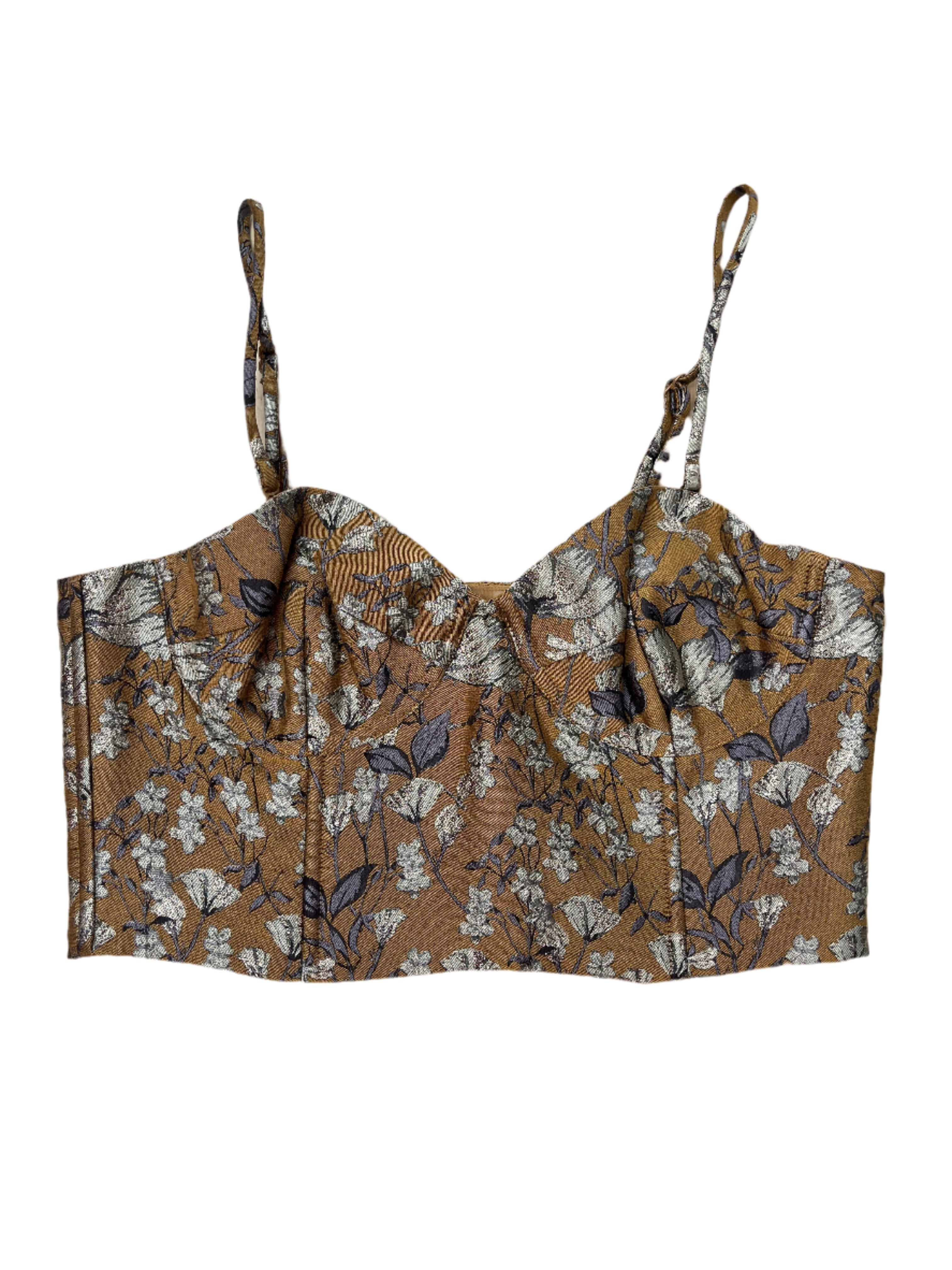 yellow banana republic structured floral top, 6