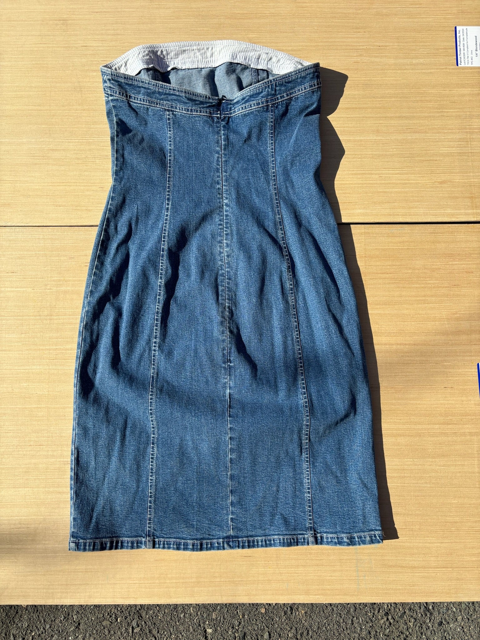 blue tommy hilfiger denim strapless dress, 10