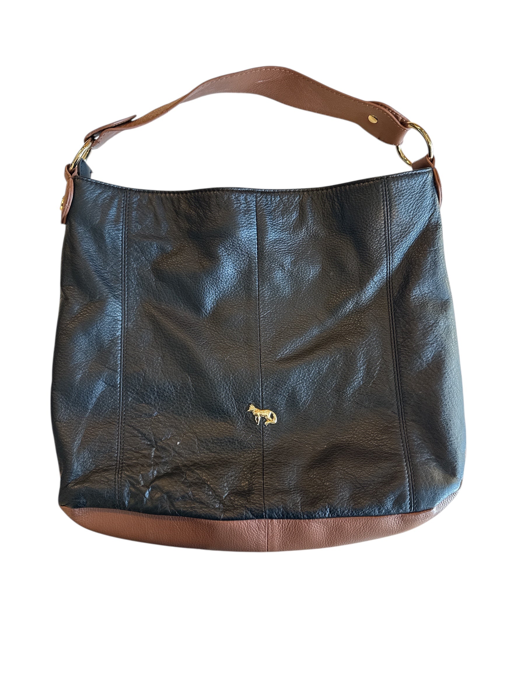 Black brown emma fox leather bag