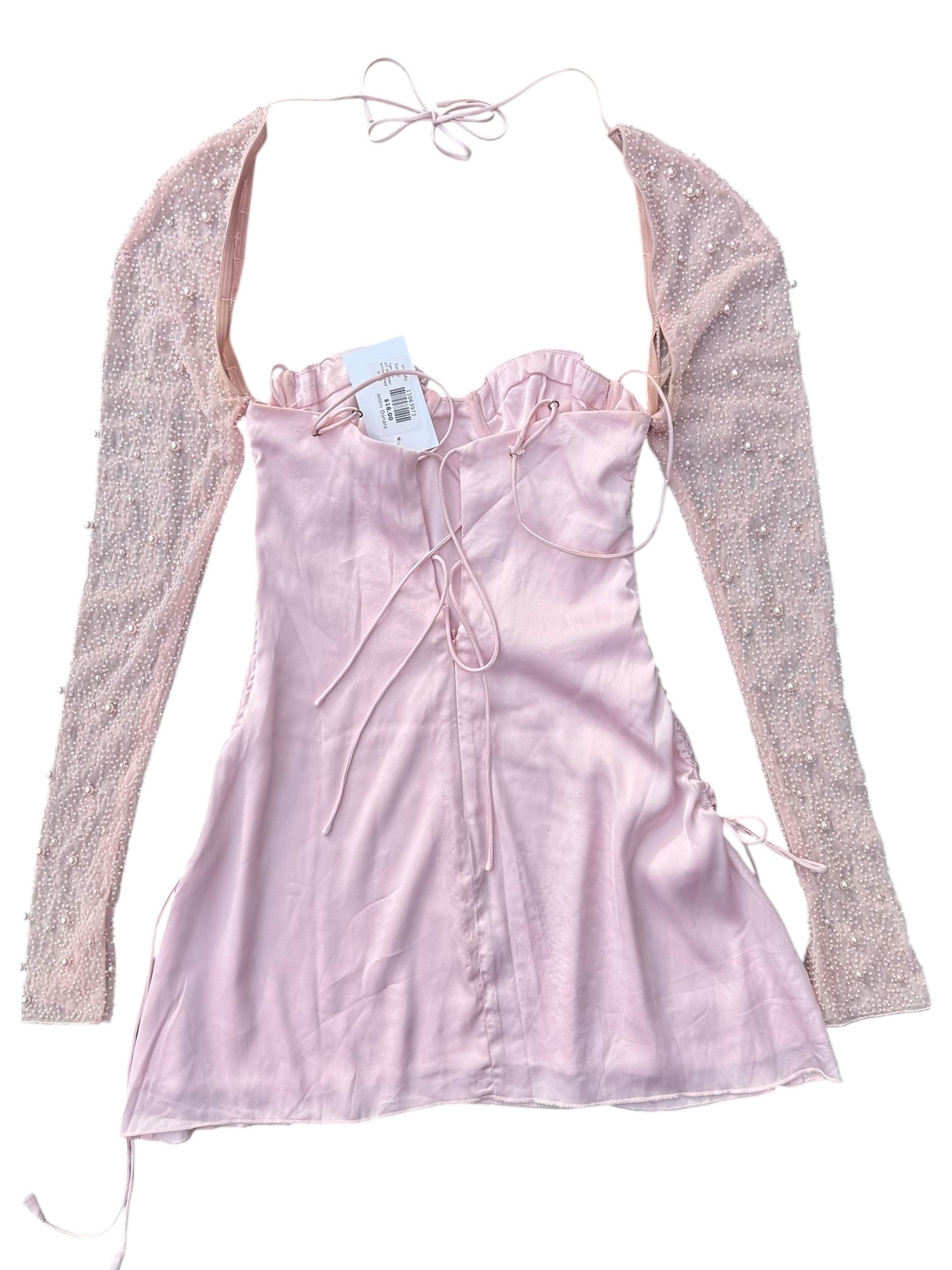 light pink oh polly off shoulder embellished dress, 2