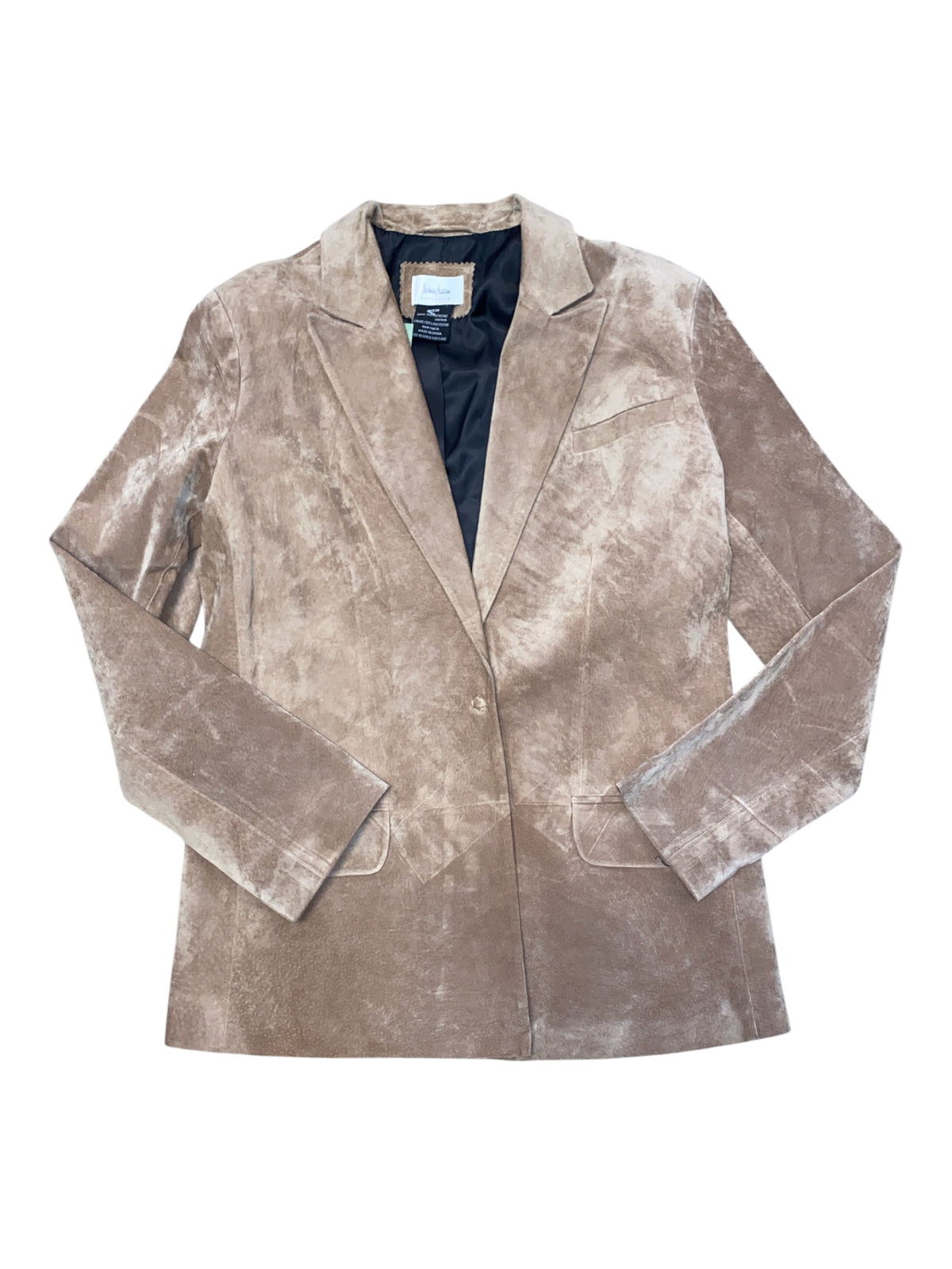 tan neiman marcus suede blazer, M