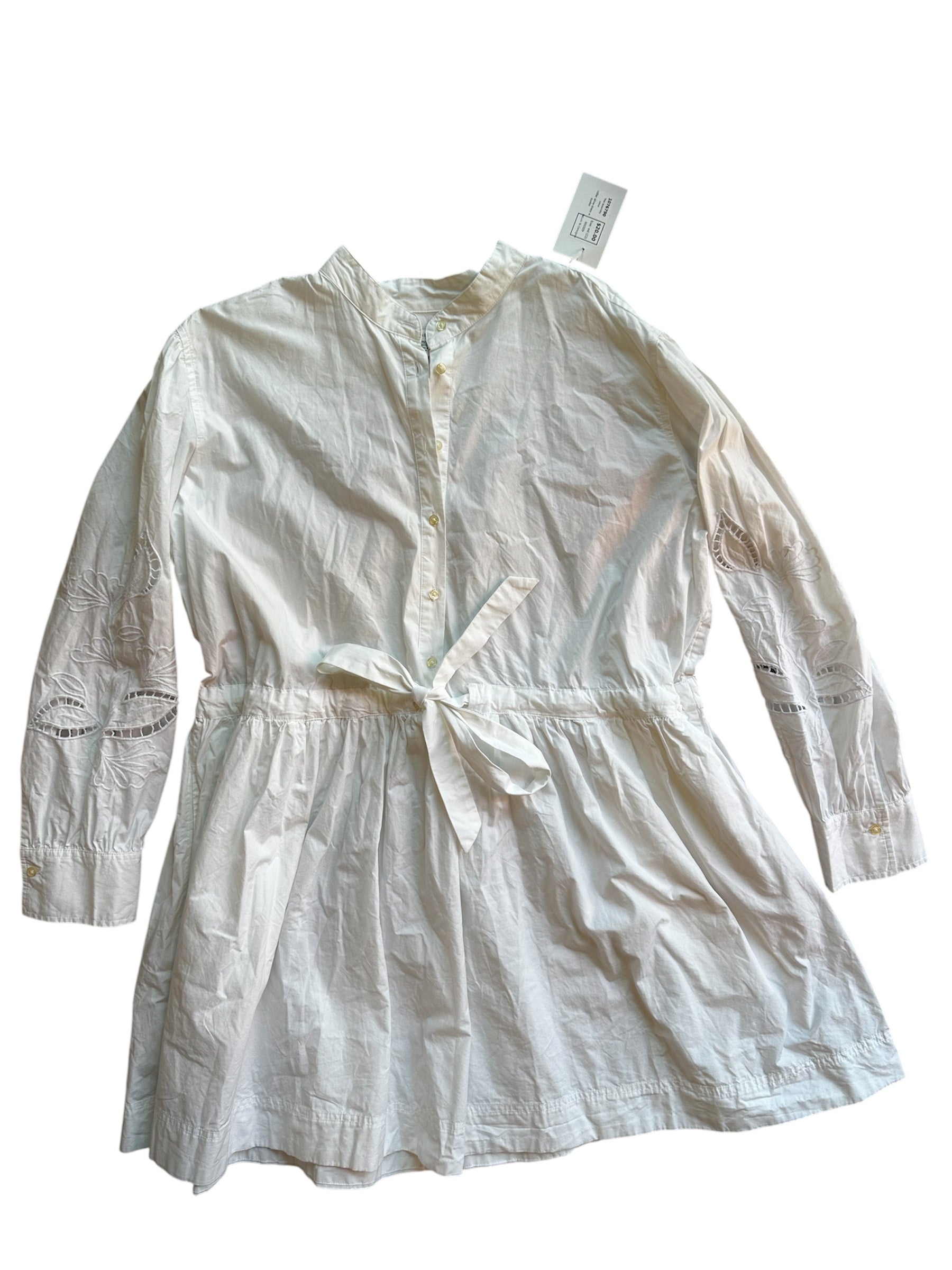 white free assembly collar aline dress w eyelet, xxl (22)