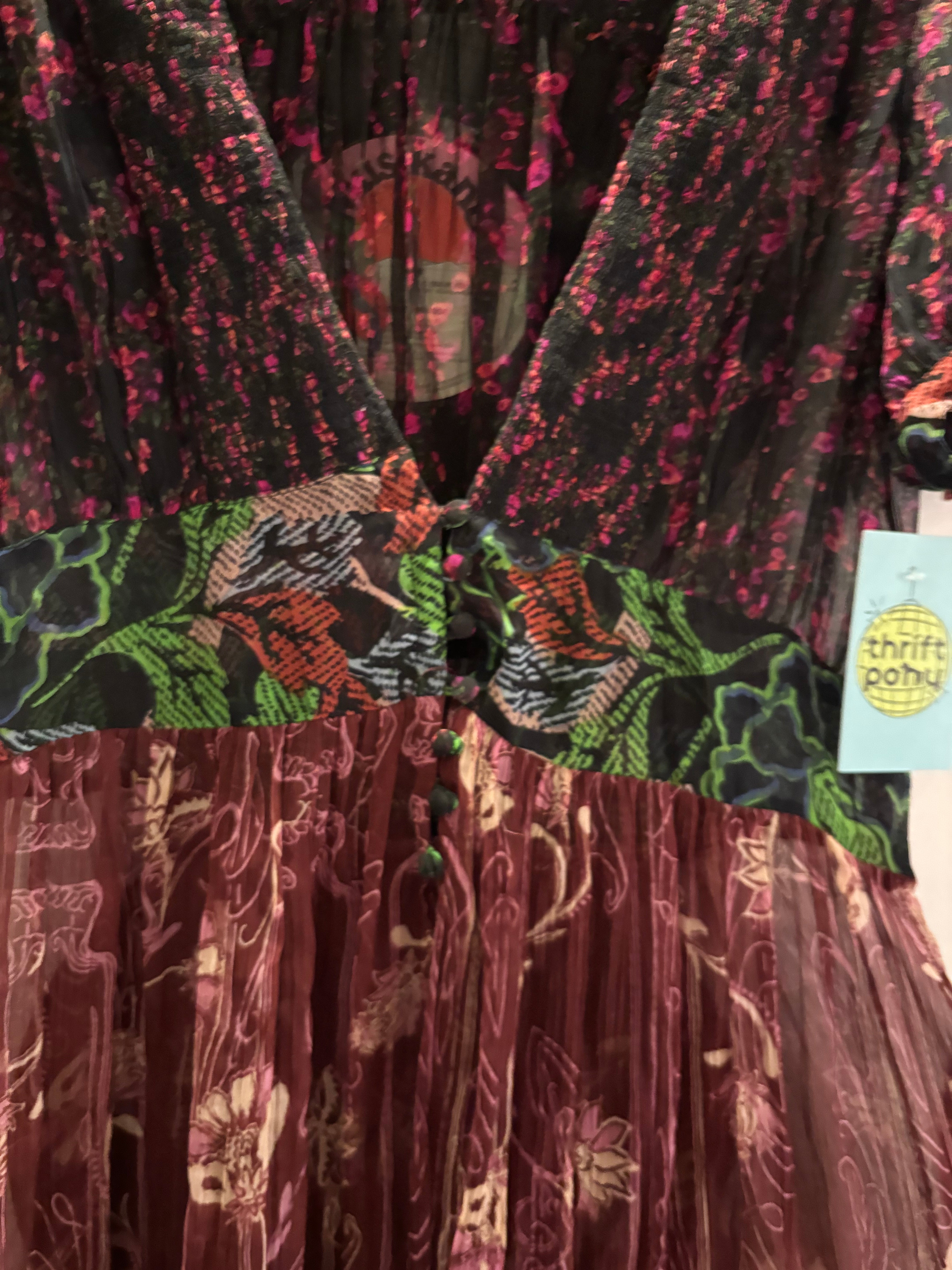 multi free people sheer kimono, M