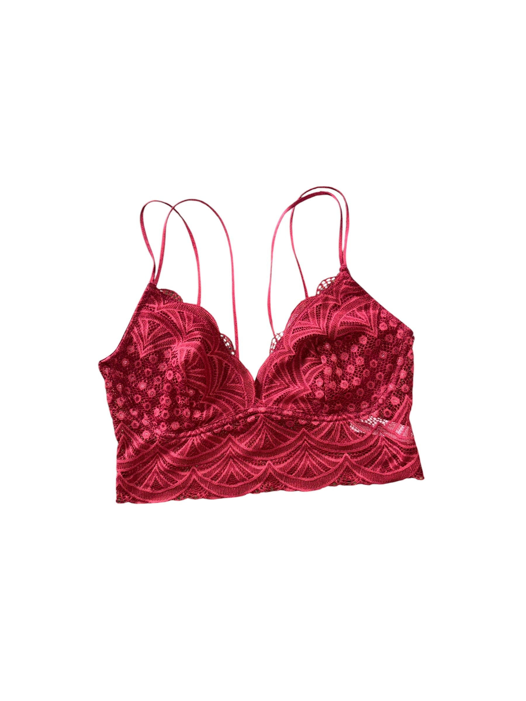 red auden lace bralette, s