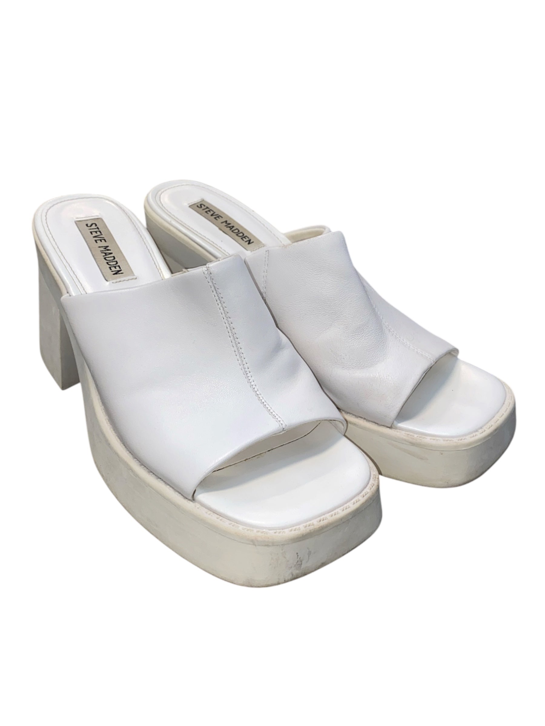 white steve madden platform sandals, 9