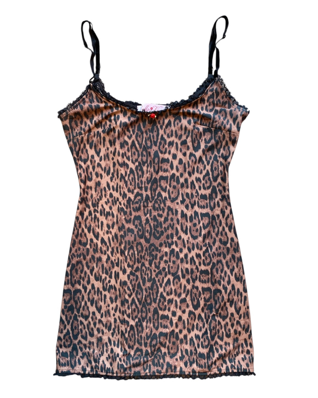 Leopard bella venice lace trim mini dress, M