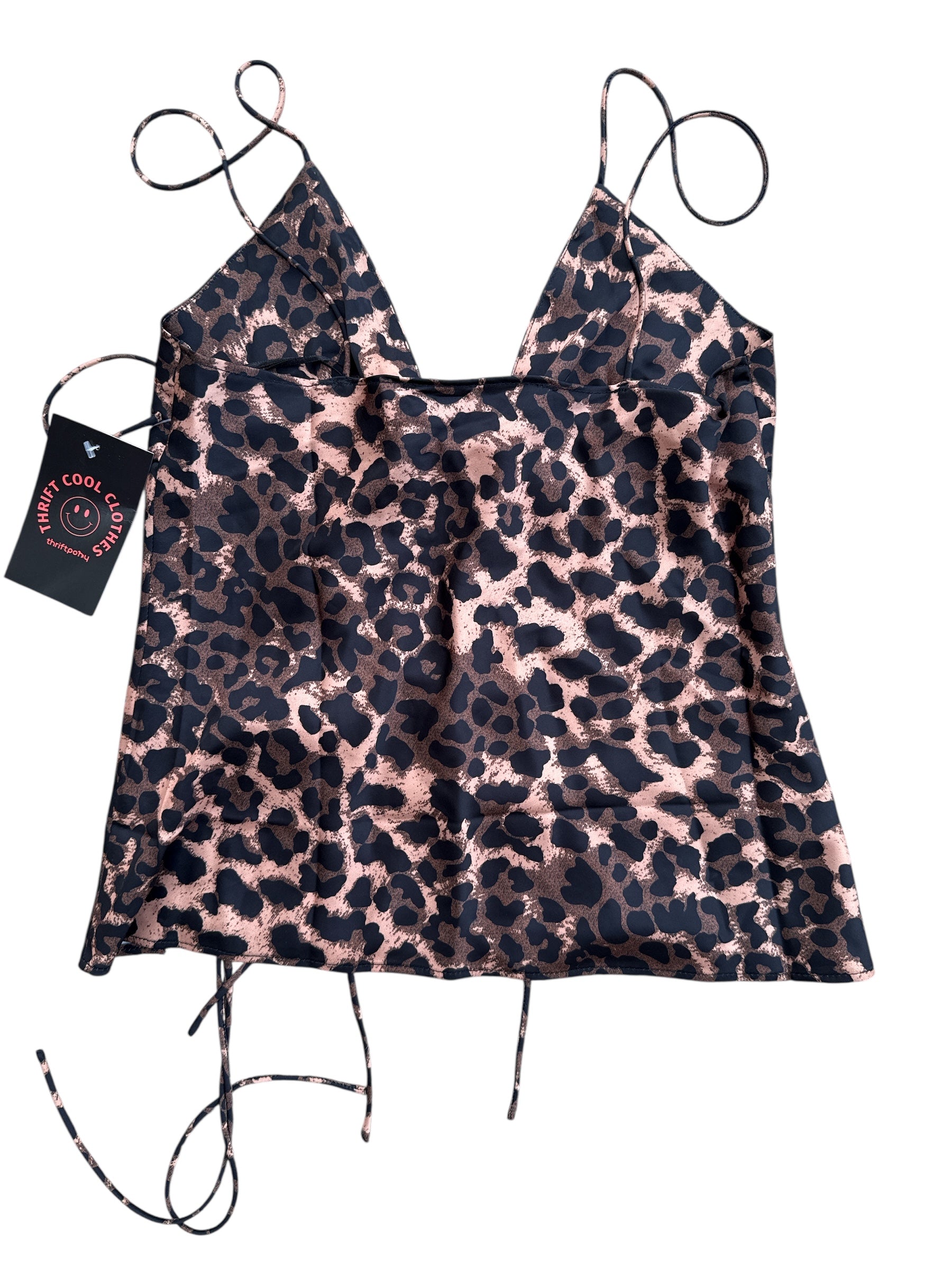 Leopard Lioness Strappy front tie top, S