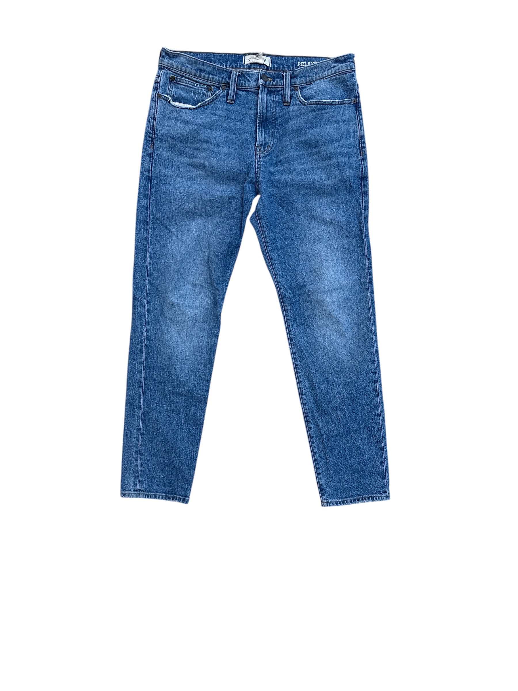 blue madewell relaxed taper jeans, 33x32