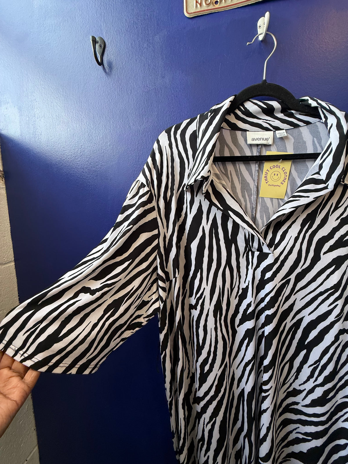 black white avenue zebra ss dress, 26/28