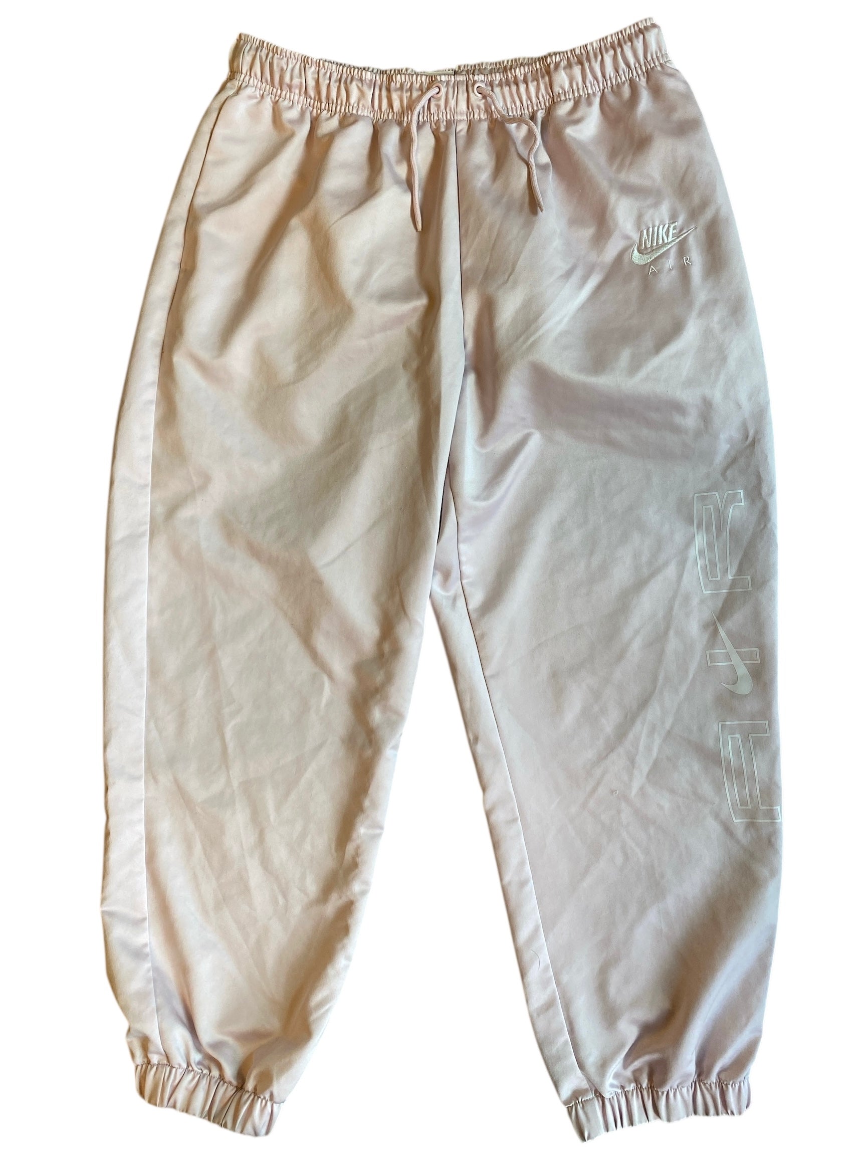 pink black nike silky joggers, L
