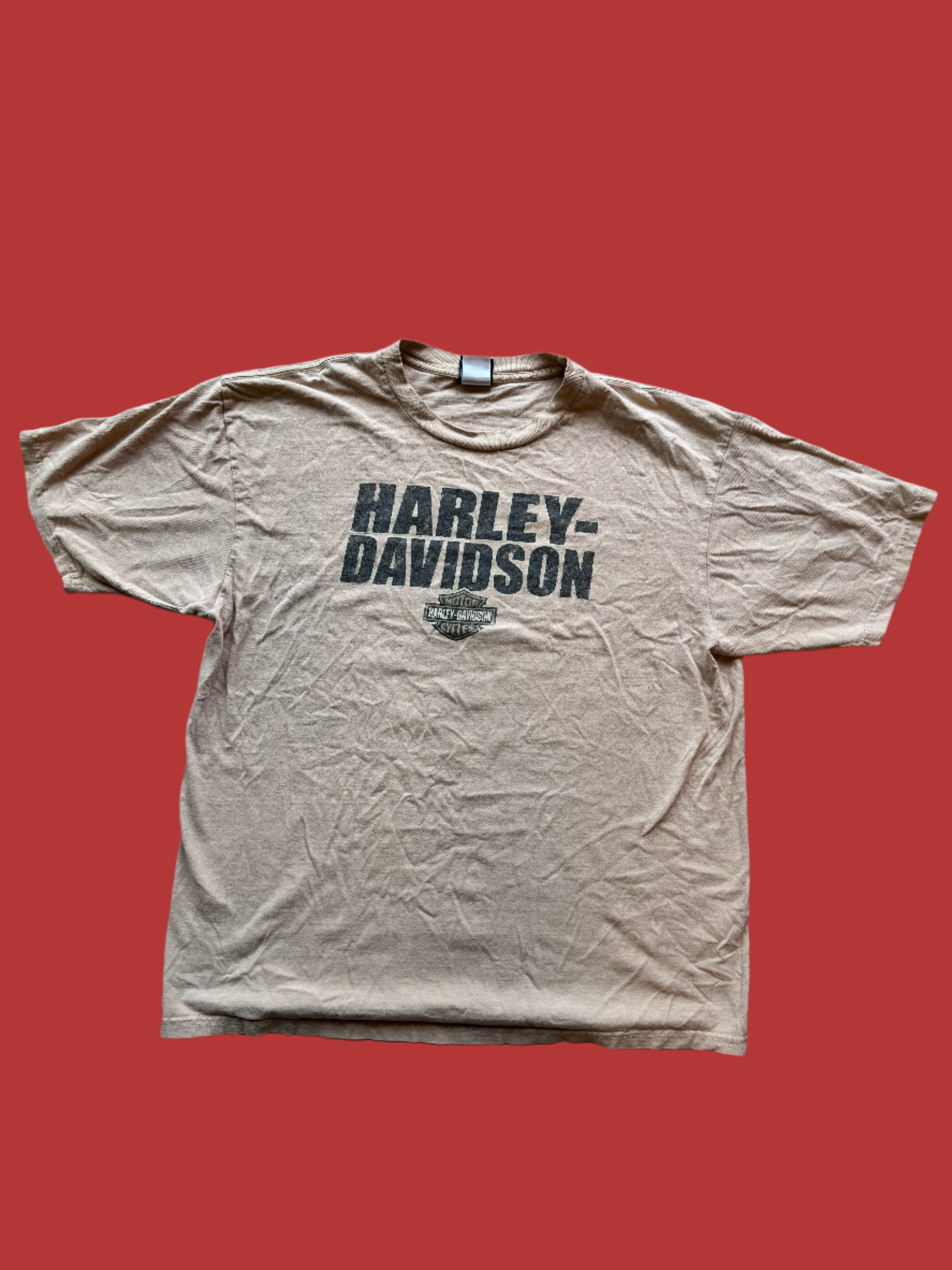 tan Harley davidson Schaefer’s Harley tee, 2xl
