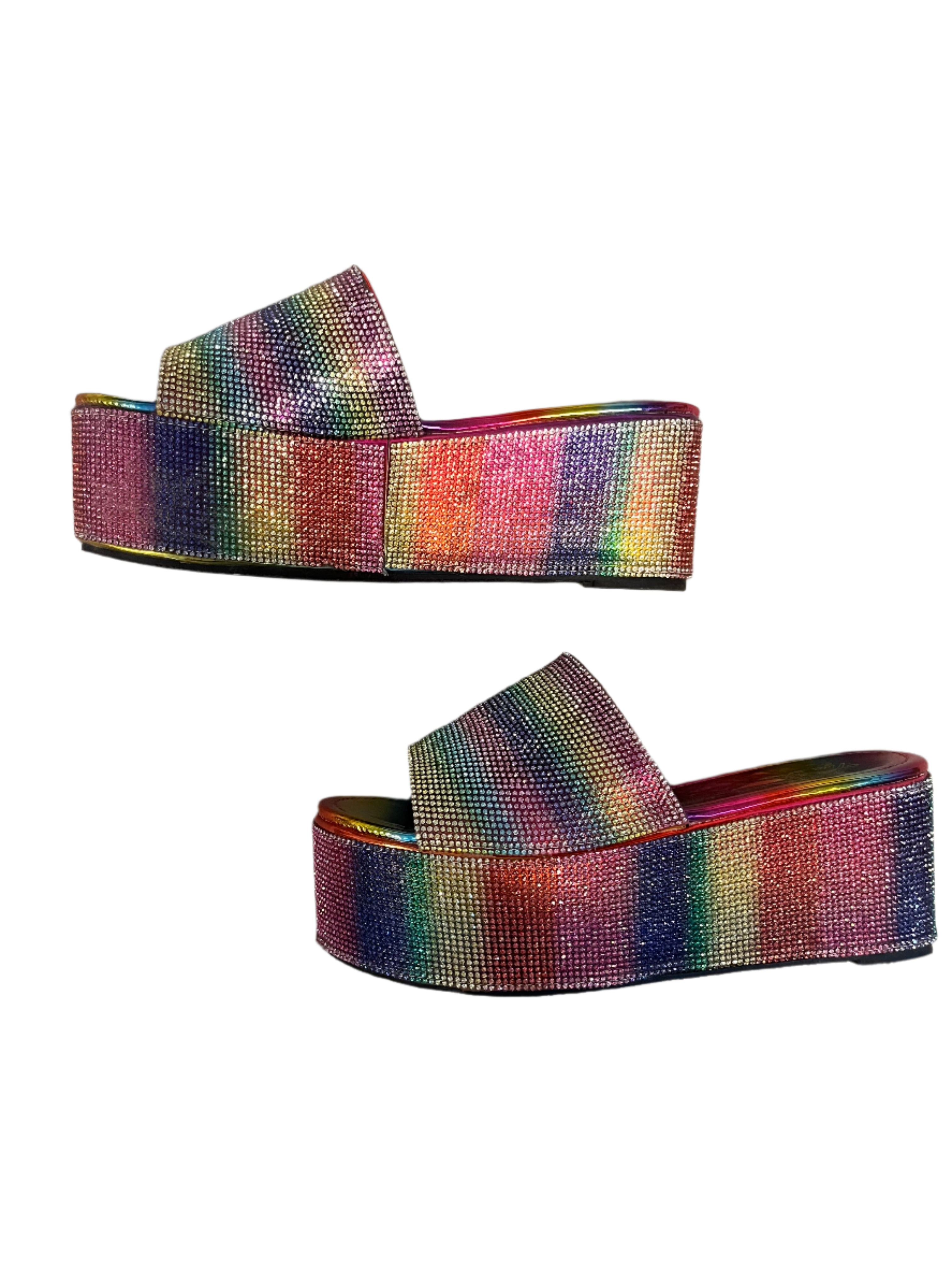 rainbow vigo fiore sparkle platforms, 8.5